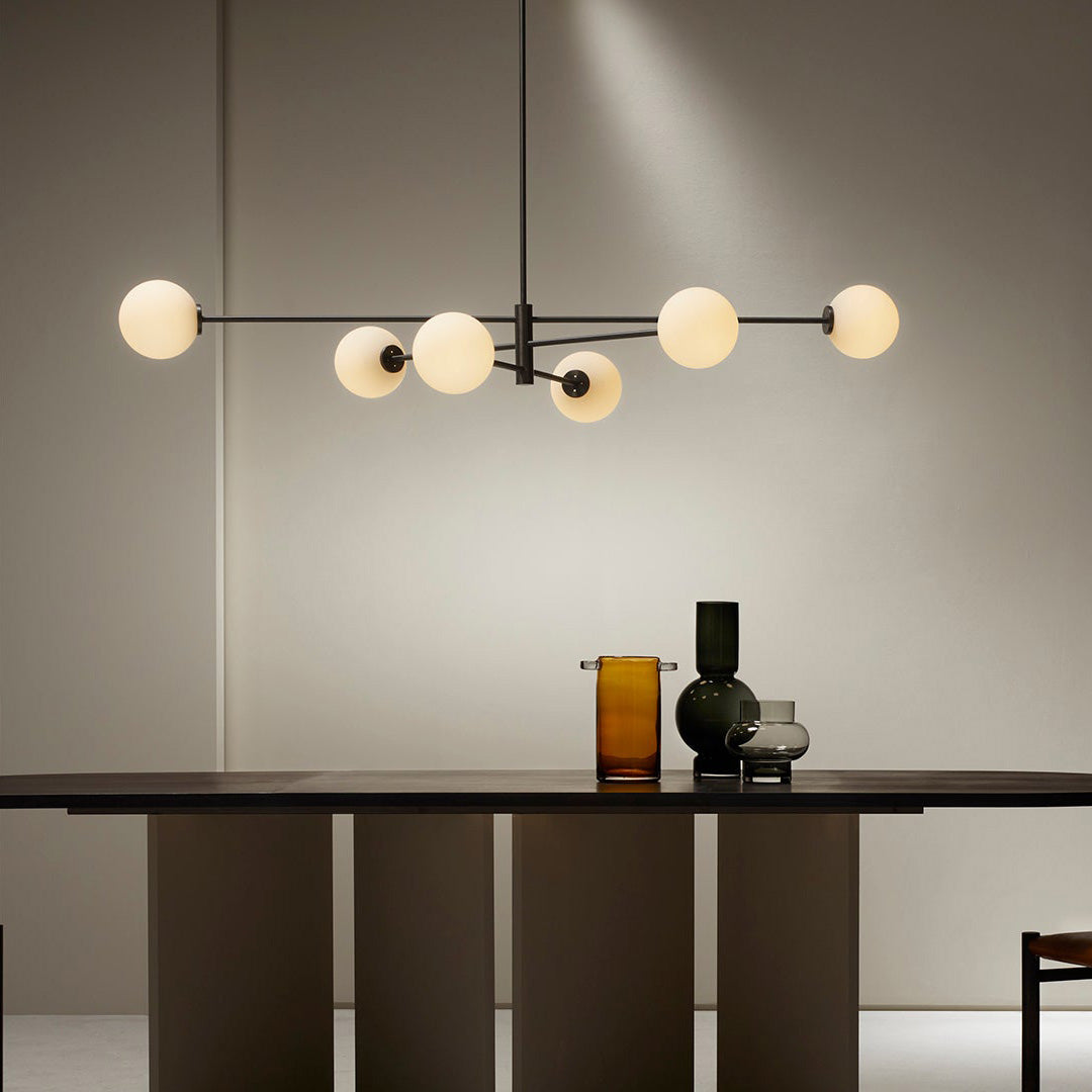 Catalel Modern Minimalist Brass Glass Chandelier - Lamp Copper