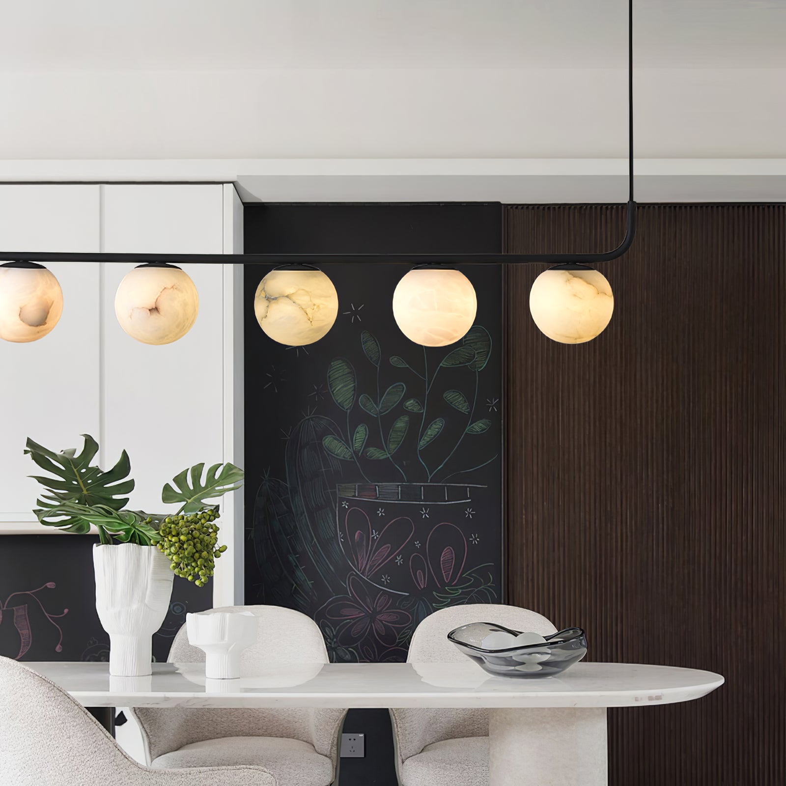 Eloryra Modern Minimalist Suspension Alabaster Pendant Lamp - Lamp Copper