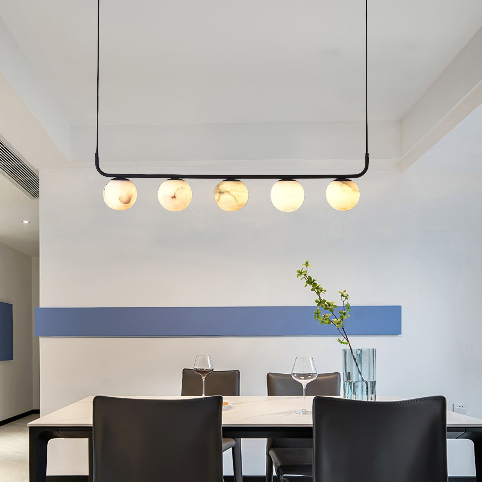 Eloryra Modern Minimalist Suspension Alabaster Pendant Lamp - Lamp Copper