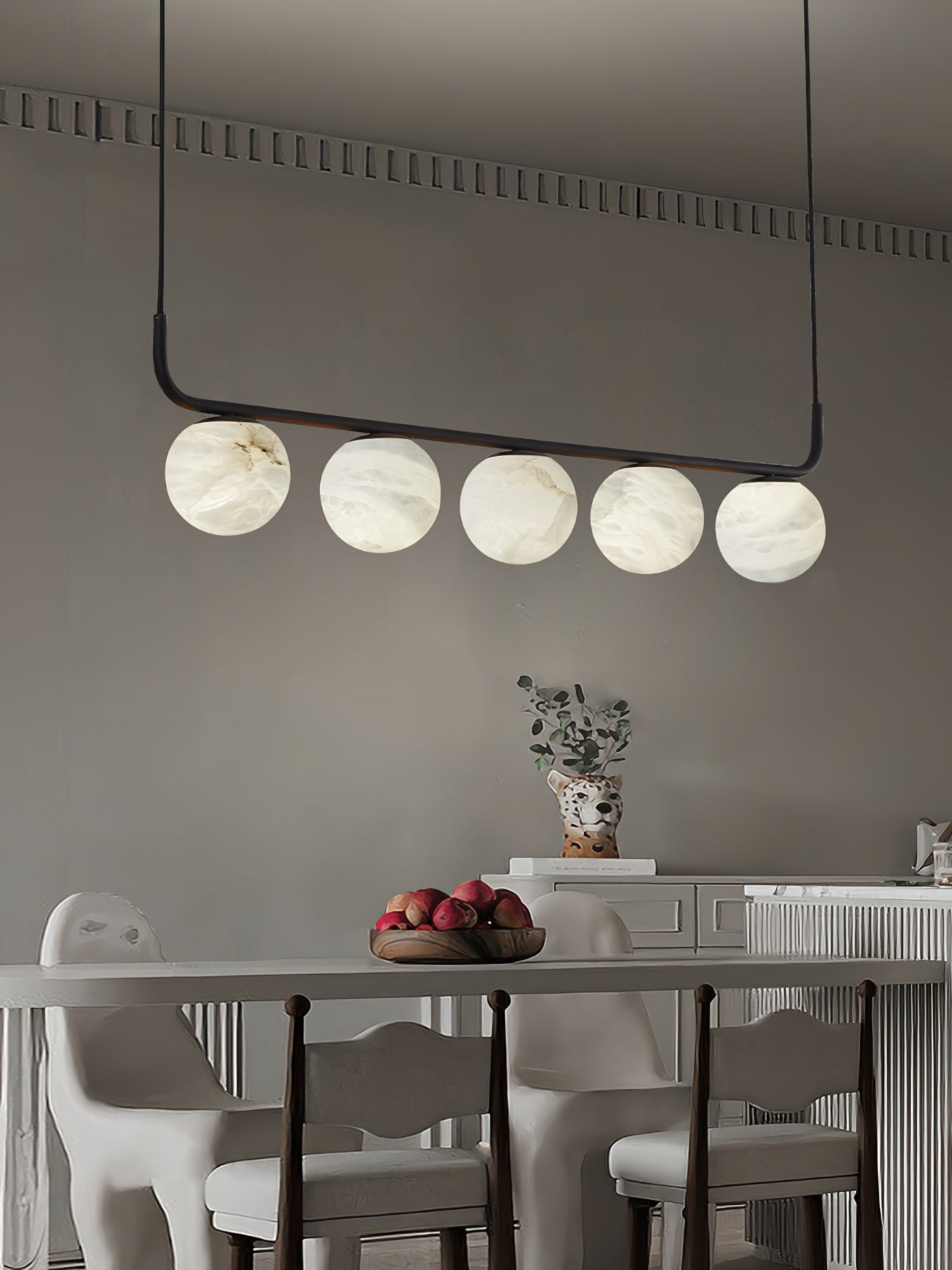 Eloryra Modern Minimalist Suspension Alabaster Pendant Lamp - Lamp Copper