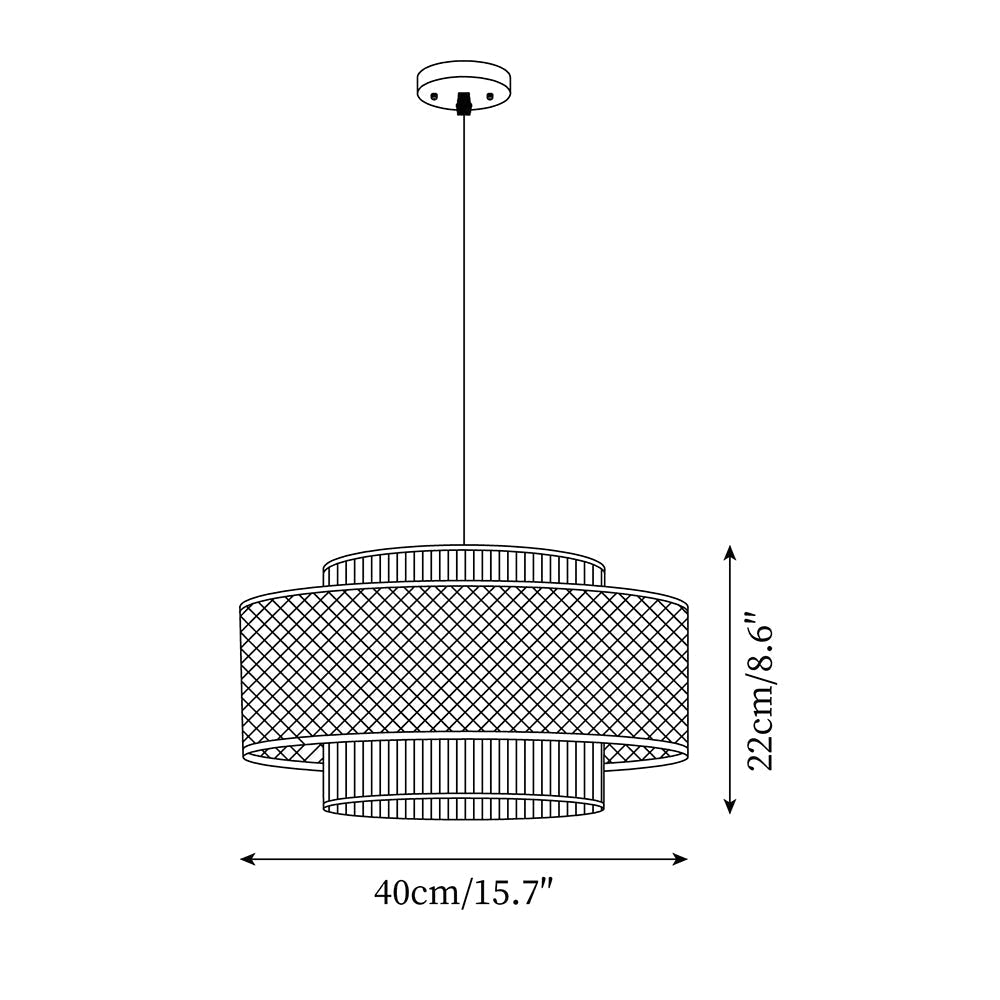 Triela Suspension Stratifié Rotin - Neutralighting