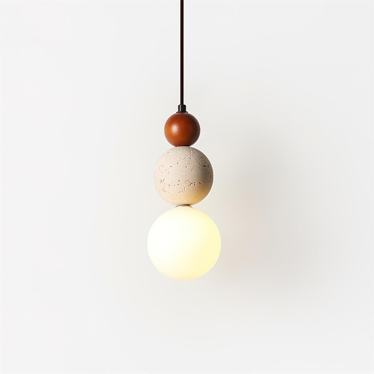 Ritta Suspension Triple Sphère Travertin - Neutralighting