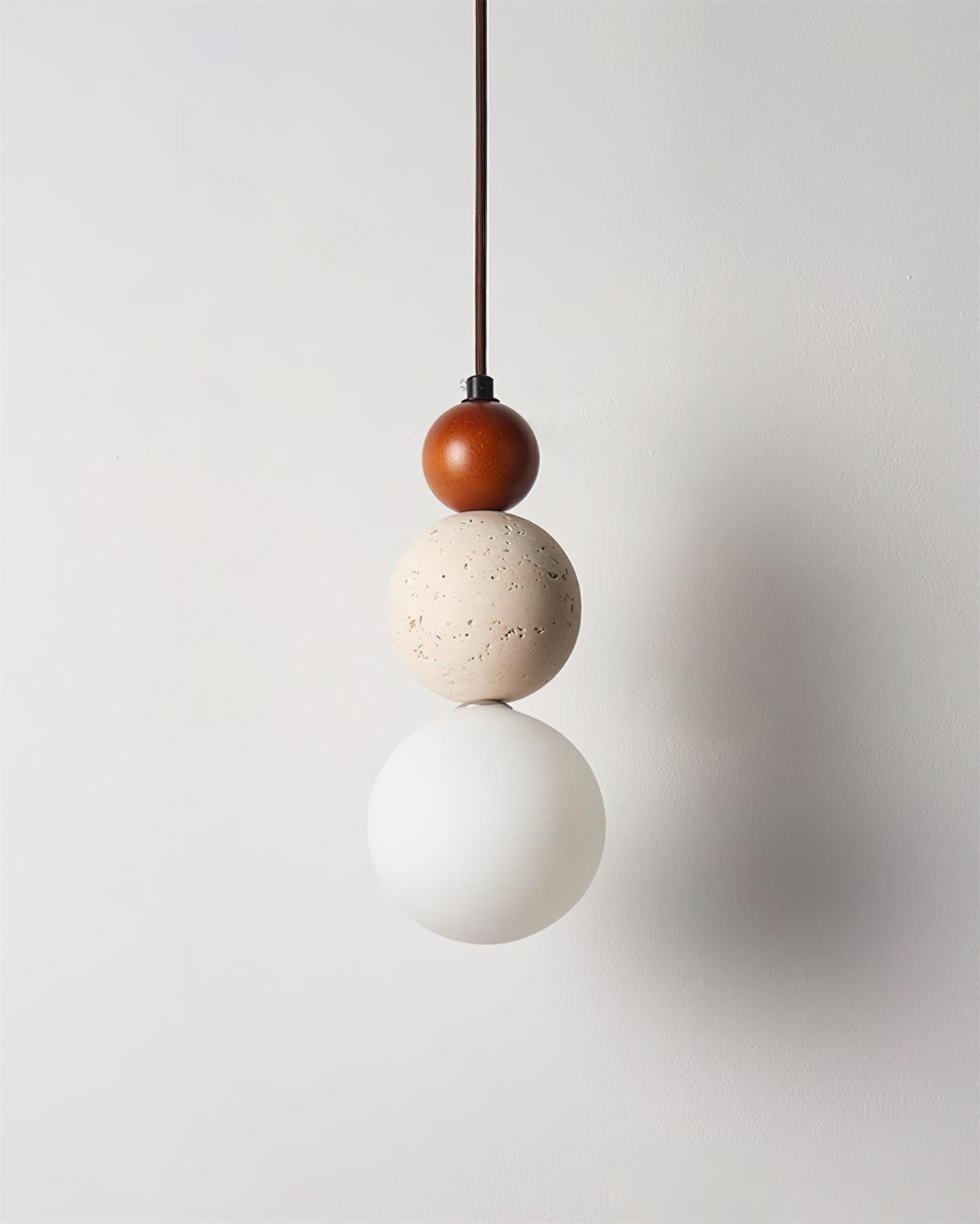 Ritta Suspension Triple Sphère Travertin - Neutralighting