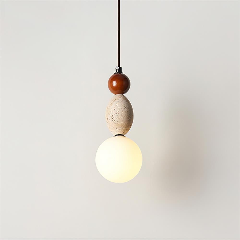 Ritta Suspension Triple Sphère Travertin - Neutralighting