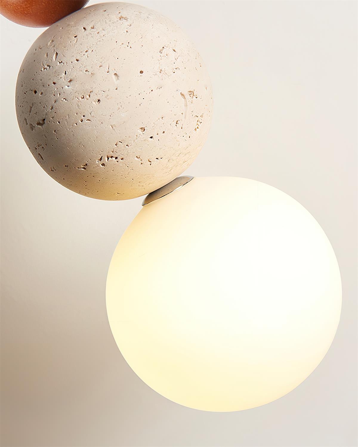 Ritta Suspension Triple Sphère Travertin - Neutralighting