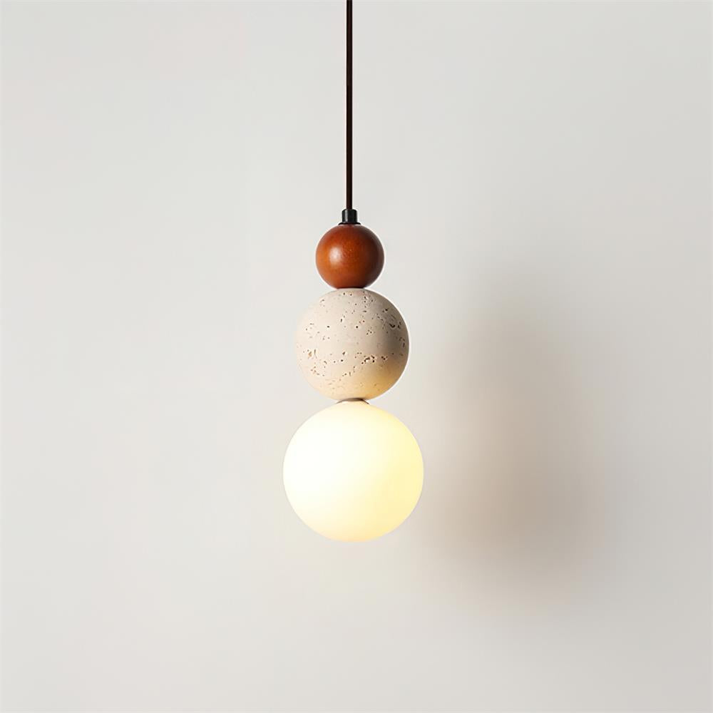 Ritta Suspension Triple Sphère Travertin - Neutralighting