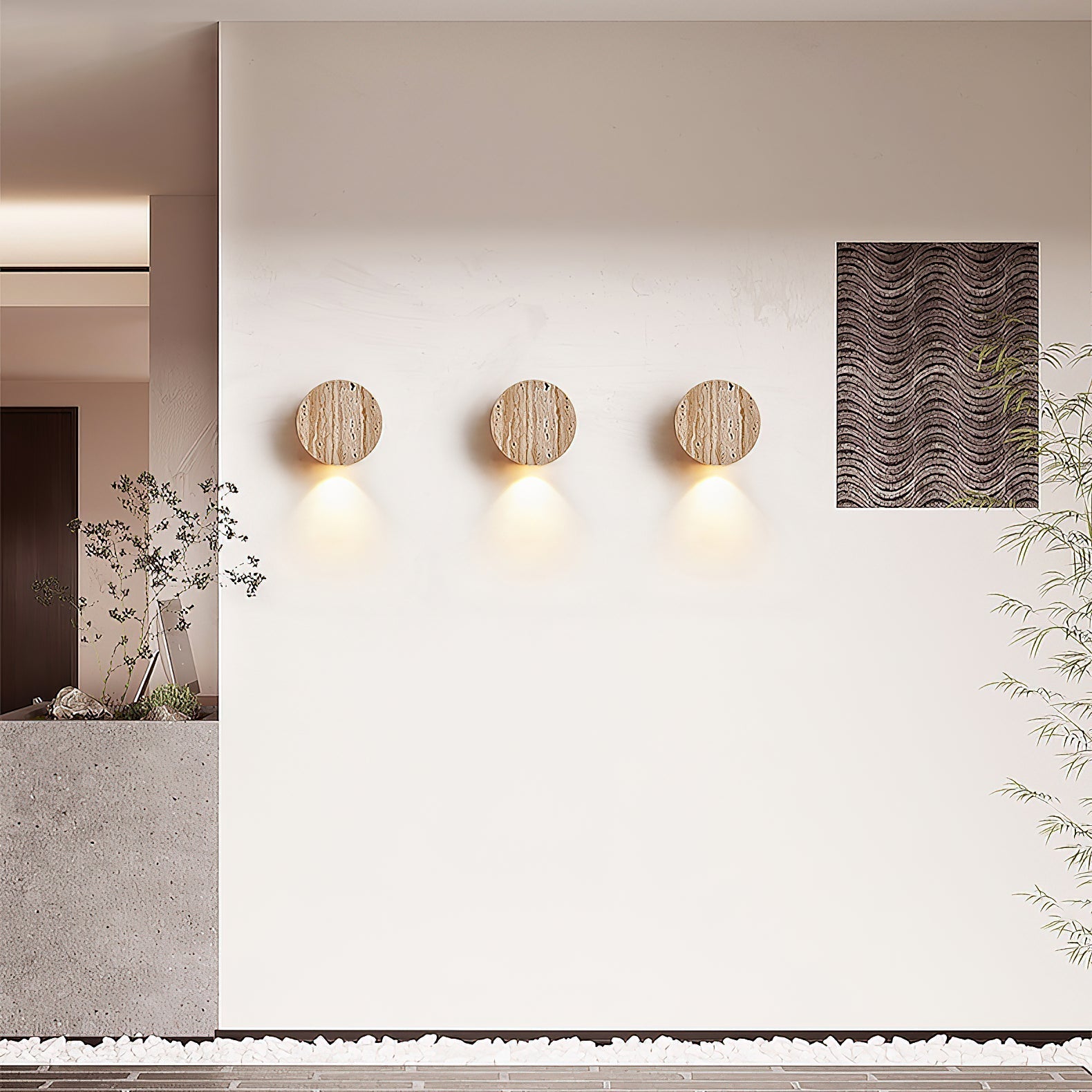Izoren Classic Modern Minimalist Travertine Wall Lamp - Lamp Copper