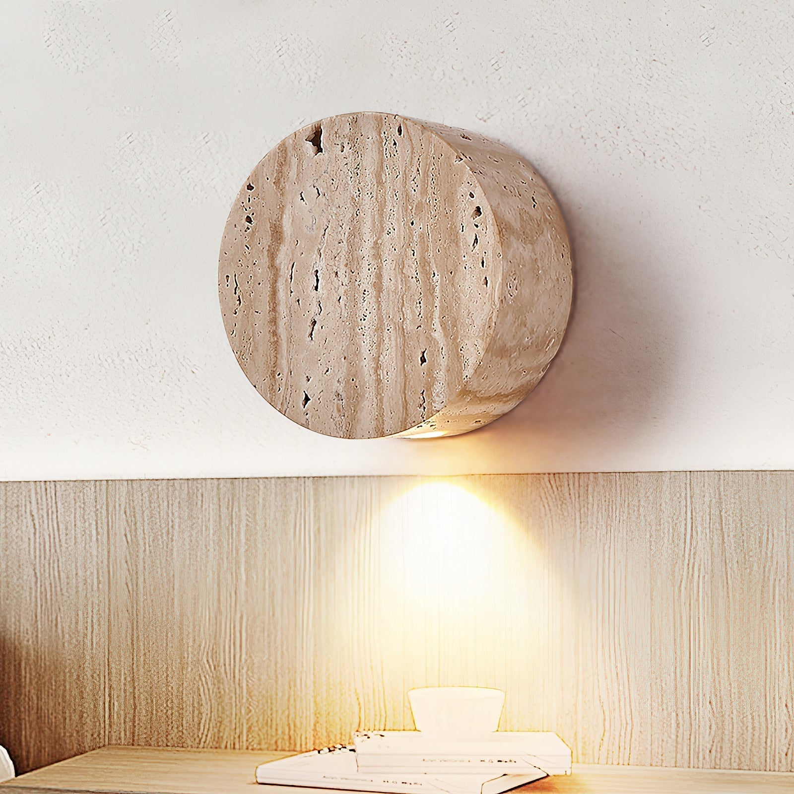 Izoren Classic Modern Minimalist Travertine Wall Lamp - Lamp Copper