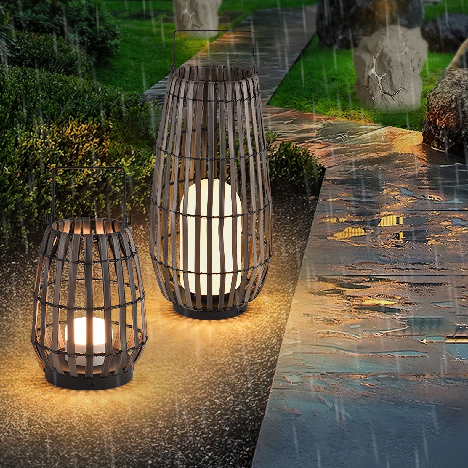 Veshael Lampe Extérieure Lanterne Tressée Tropic - Neutralighting