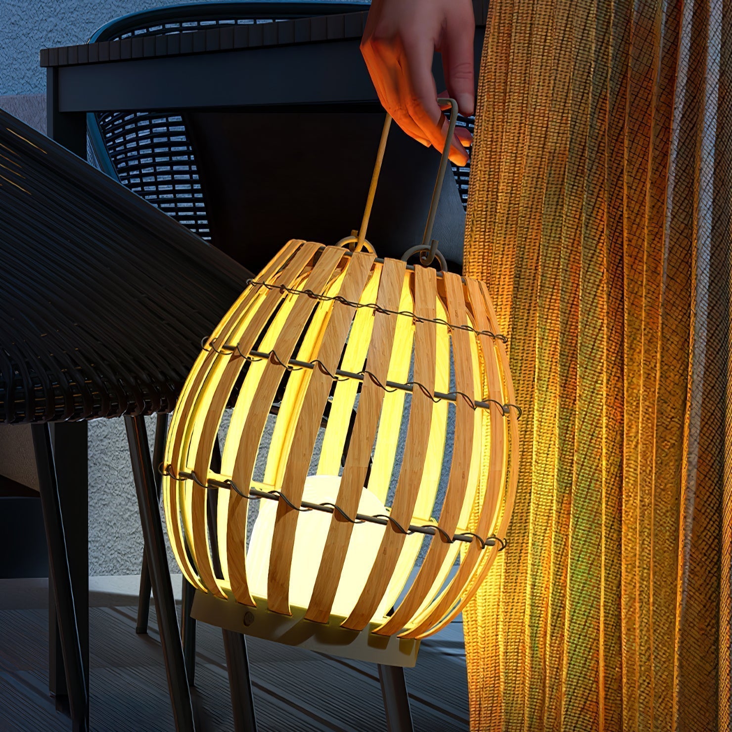 Veshael Lampe Extérieure Lanterne Tressée Tropic - Neutralighting