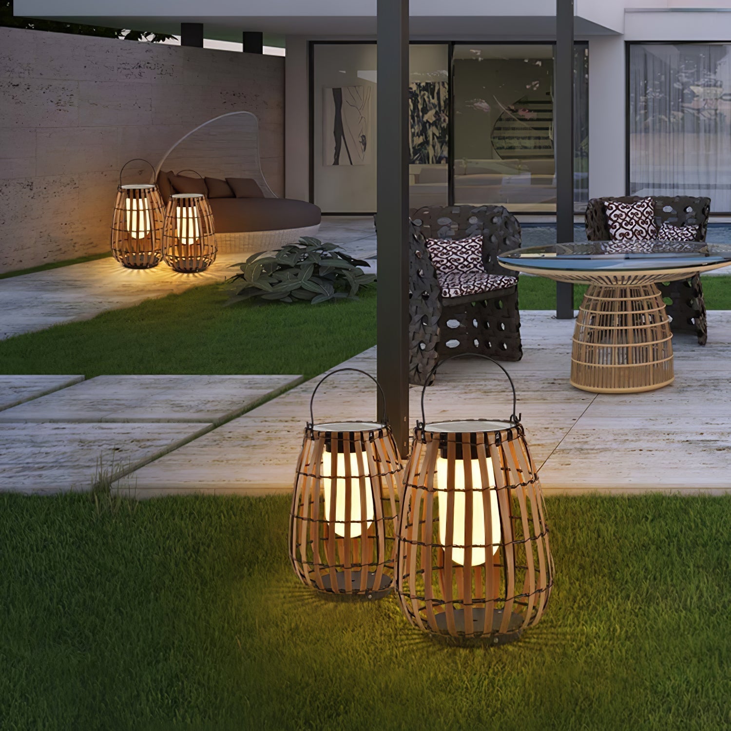 Veshael Lampe Extérieure Lanterne Tressée Tropic - Neutralighting