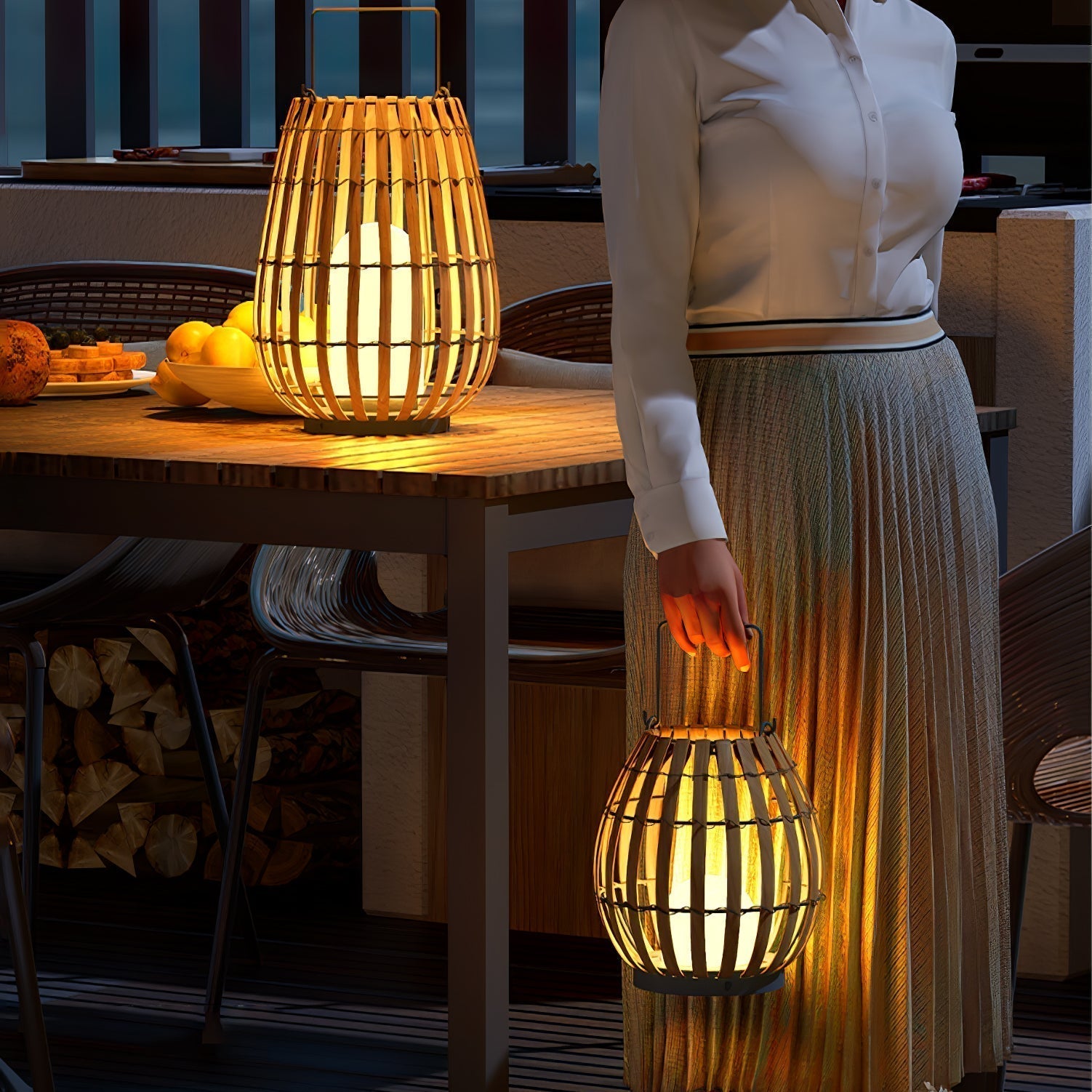 Veshael Lampe Extérieure Lanterne Tressée Tropic - Neutralighting