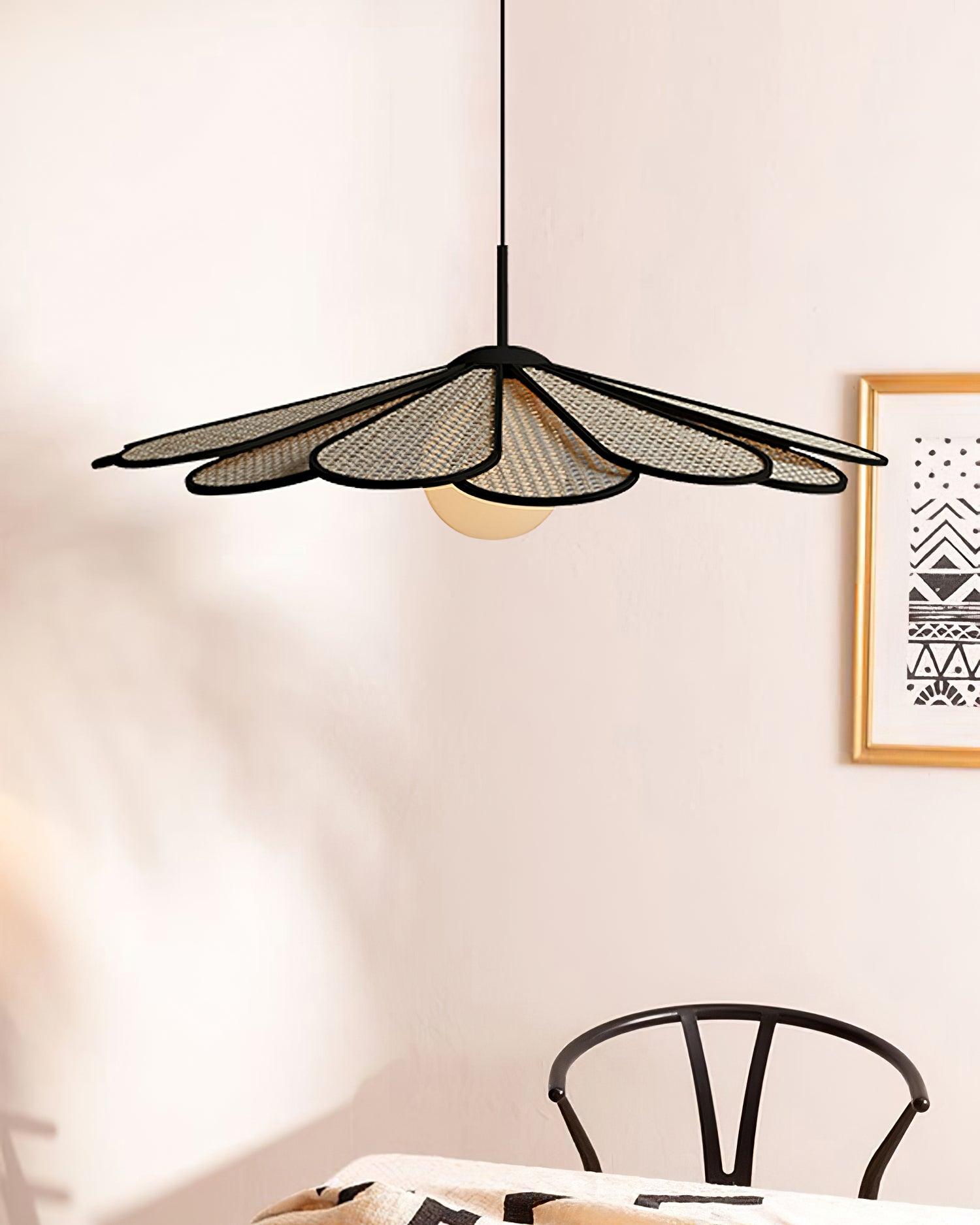 Luma Lampe Pendante Abat-jour Pétale Rattan - Neutralighting