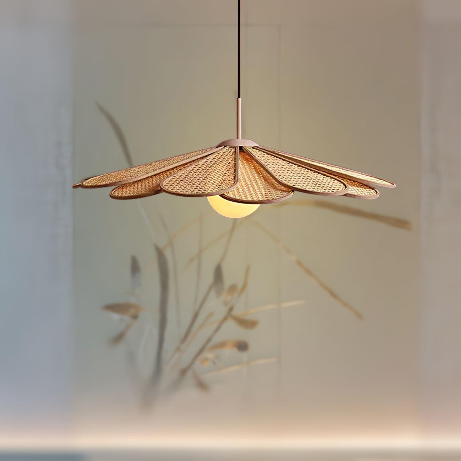 Luma Lampe Pendante Abat-jour Pétale Rattan - Neutralighting