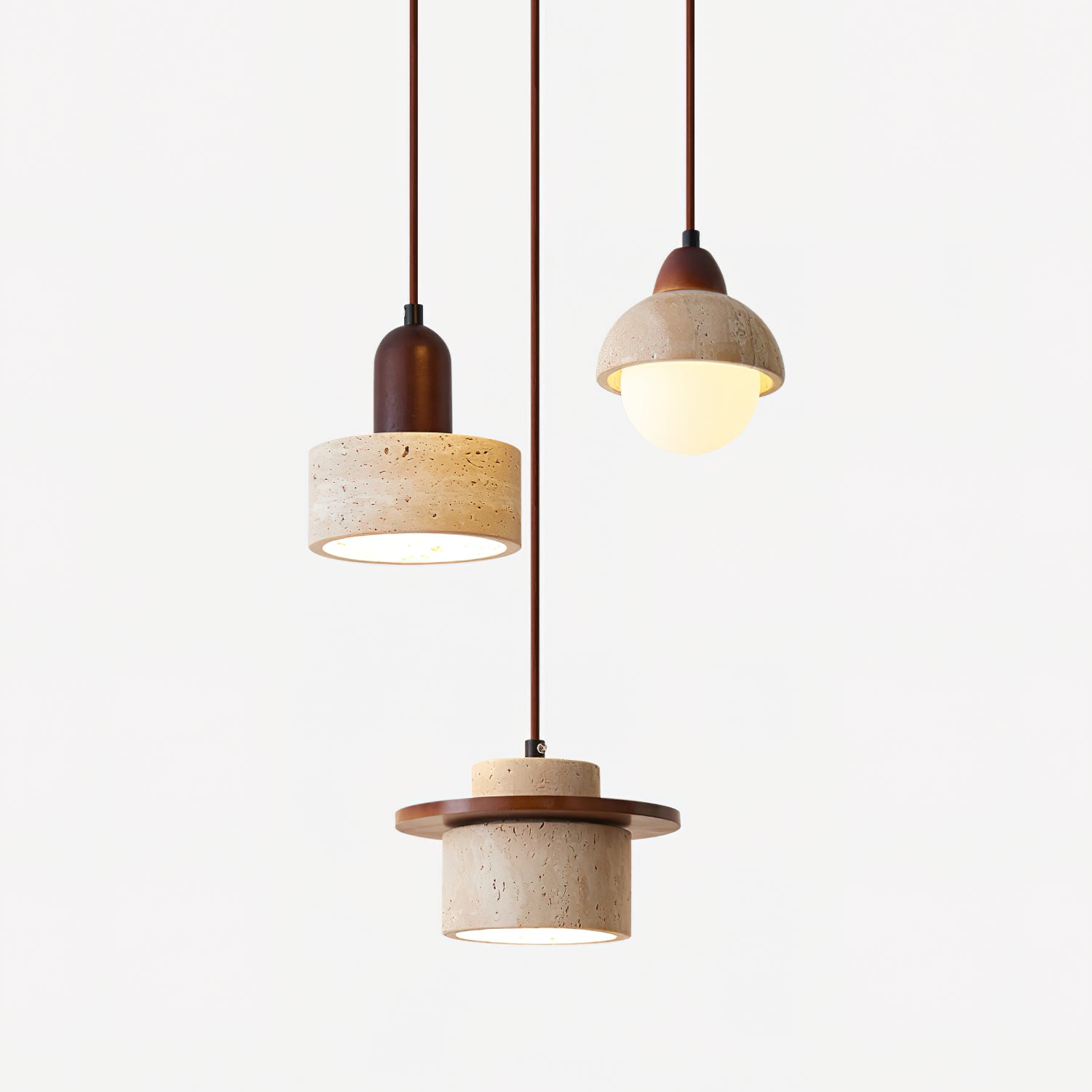 Lunara Ensemble de Lampes Suspendues Travertin - Neutralighting