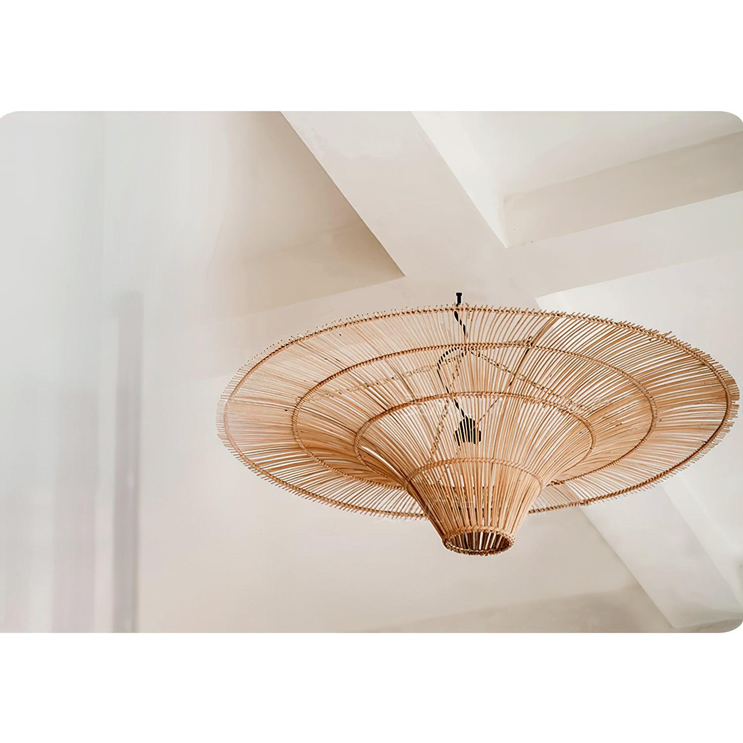 Lustra Chandelier en Rattan Naturel - Neutralighting