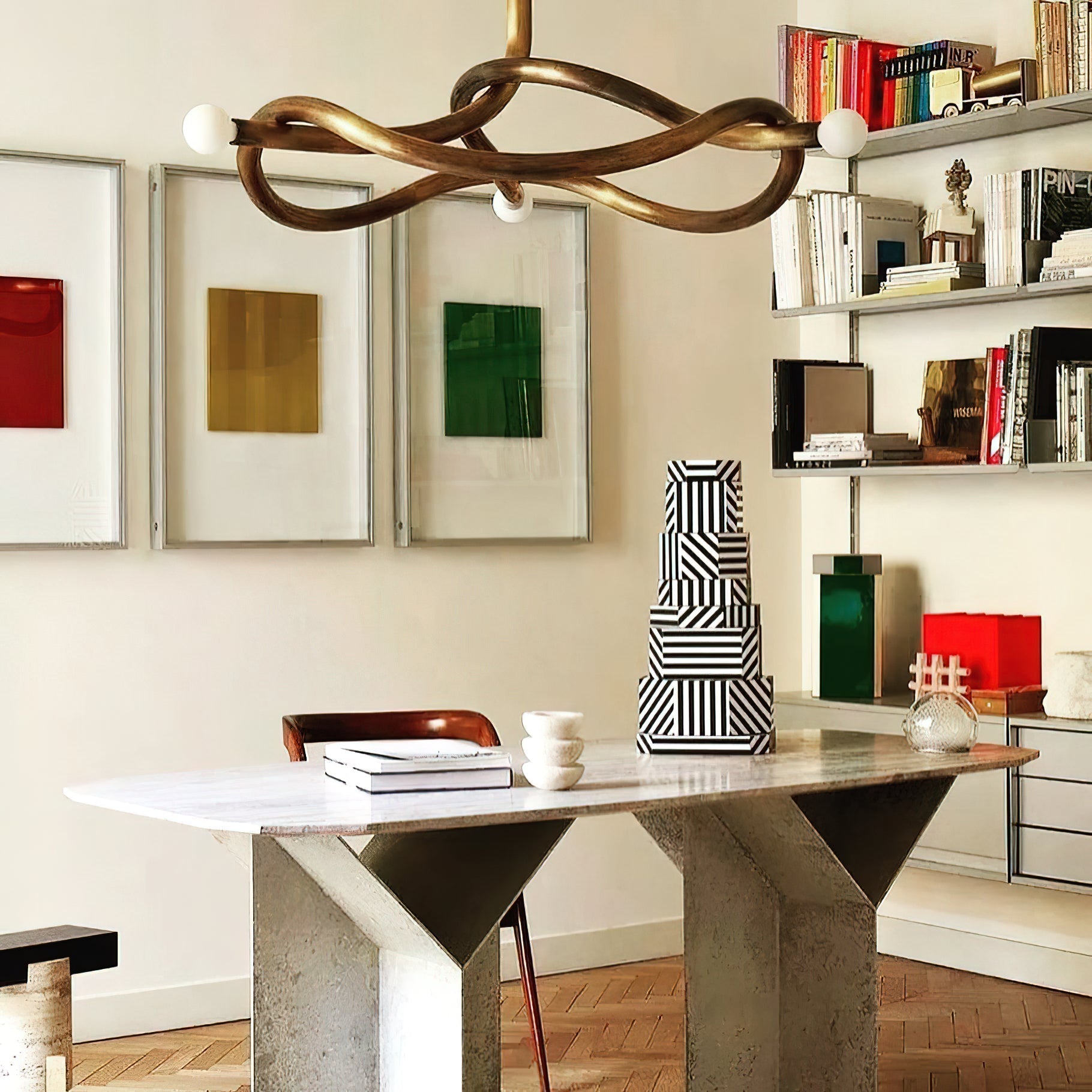 Vadore Modern Minimalist Metal Chandelier - Lamp Copper