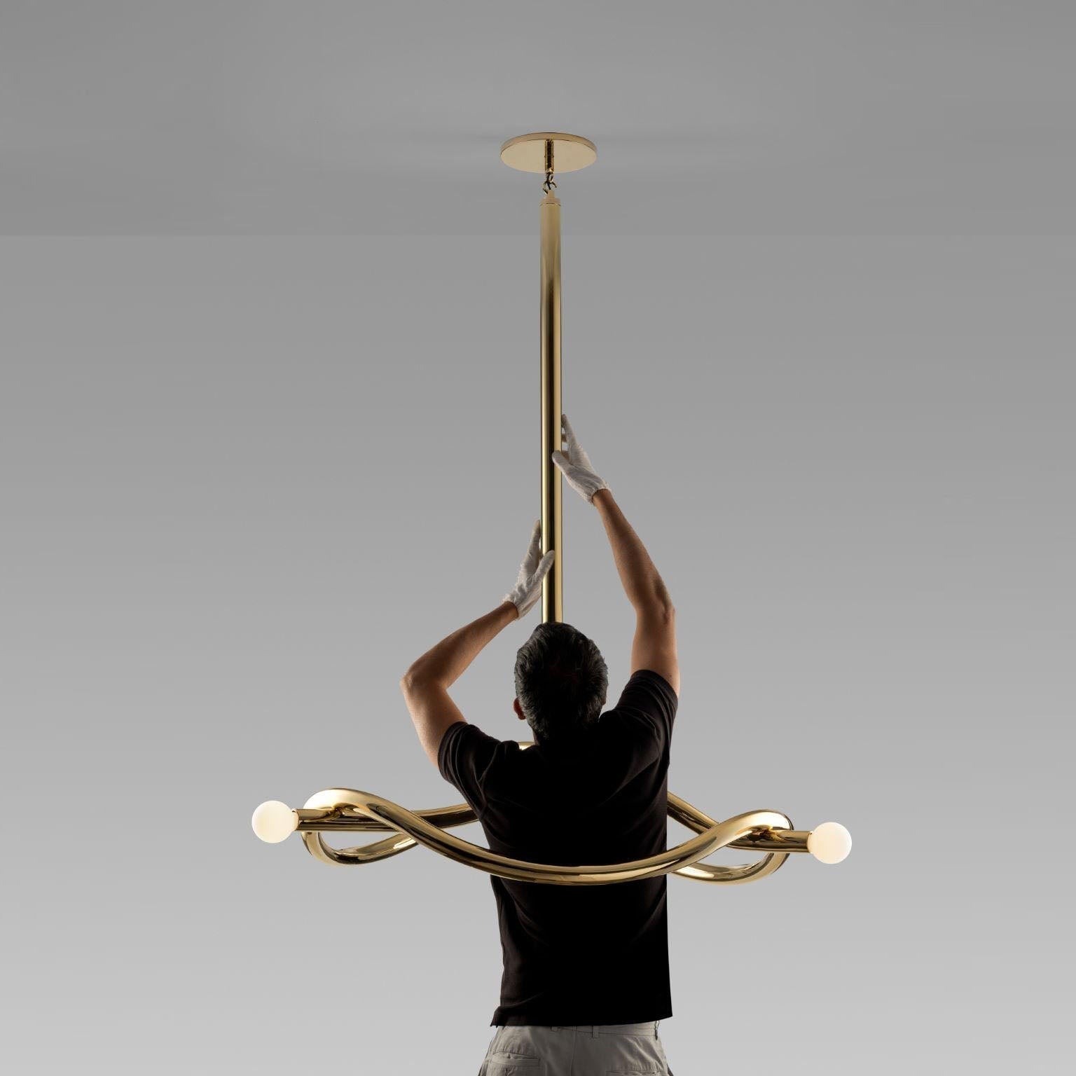 Vadore Modern Minimalist Metal Chandelier - Lamp Copper