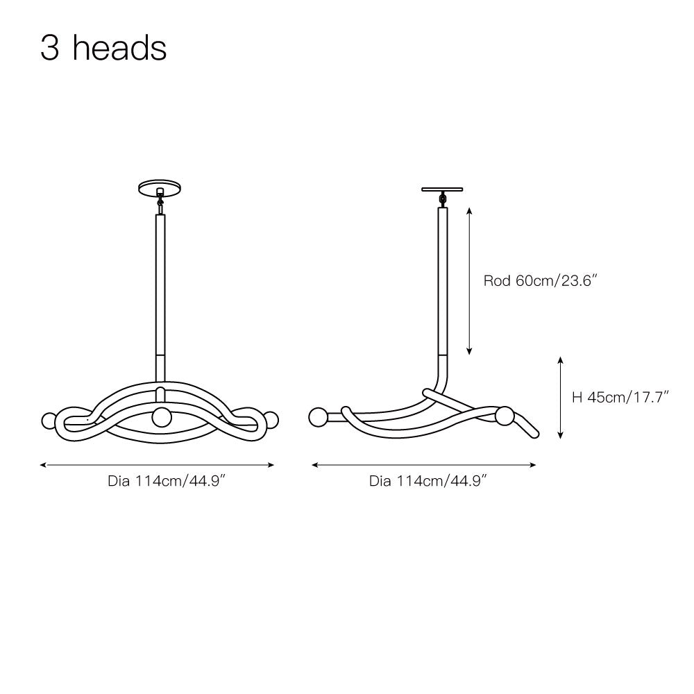 Vadore Modern Minimalist Metal Chandelier - Lamp Copper