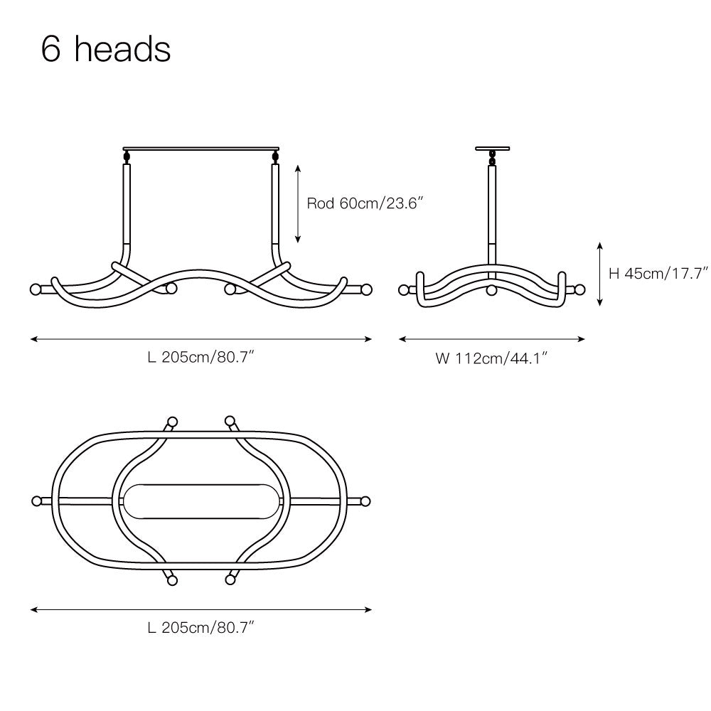 Vadore Modern Minimalist Metal Chandelier - Lamp Copper