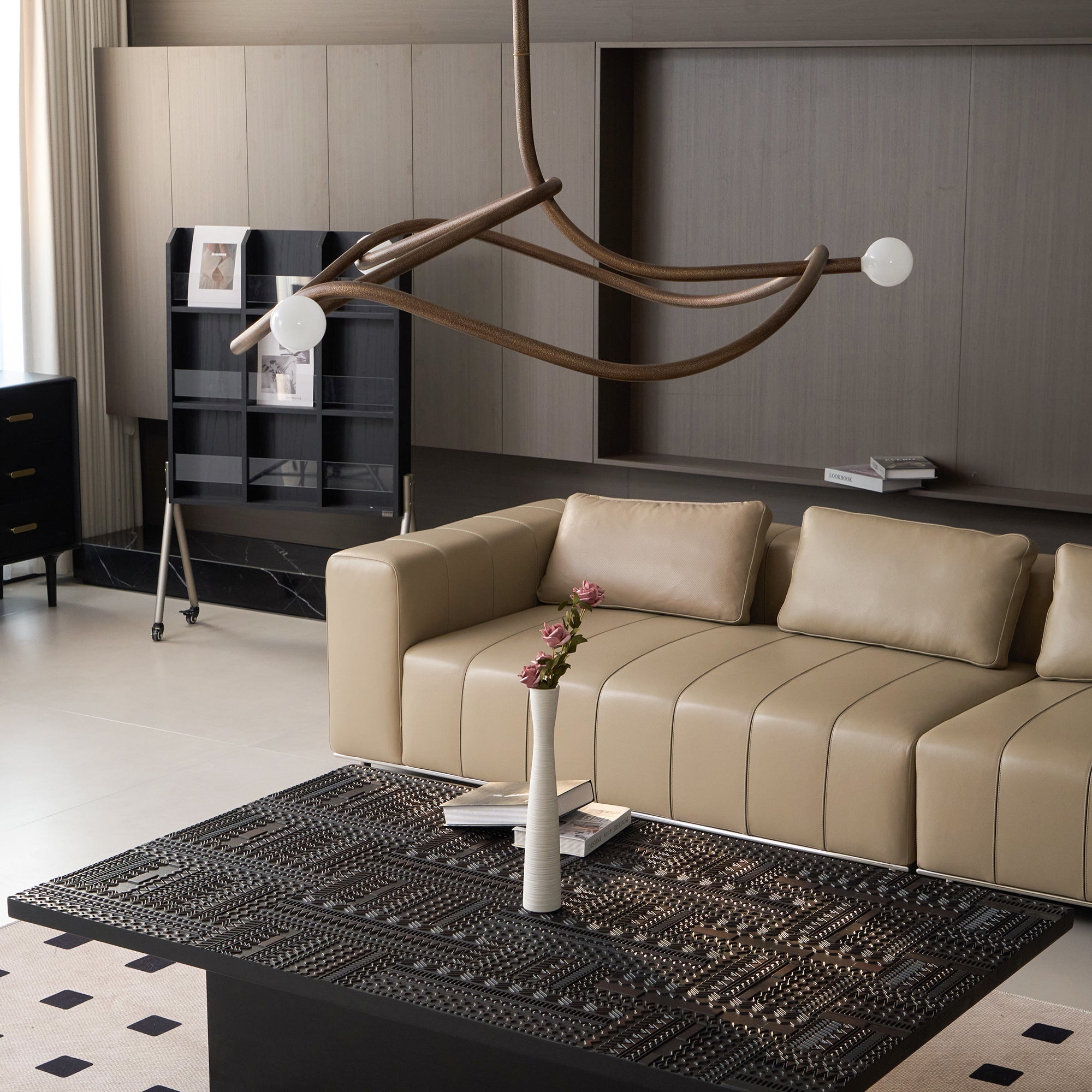 Vadore Modern Minimalist Metal Chandelier - Lamp Copper