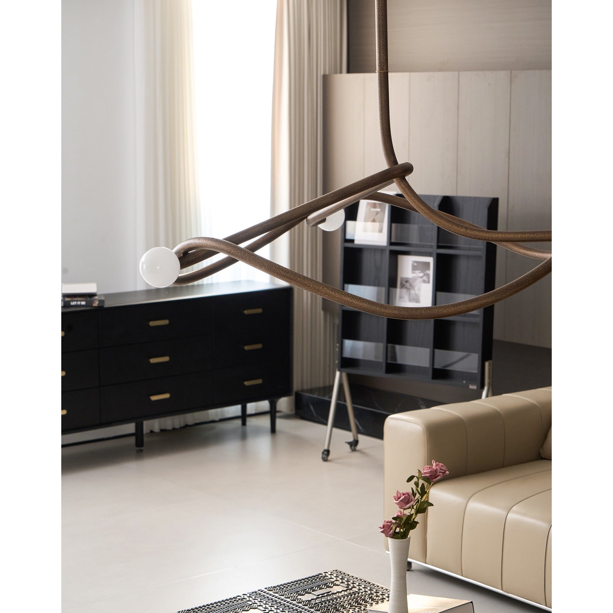Vadore Modern Minimalist Metal Chandelier - Lamp Copper