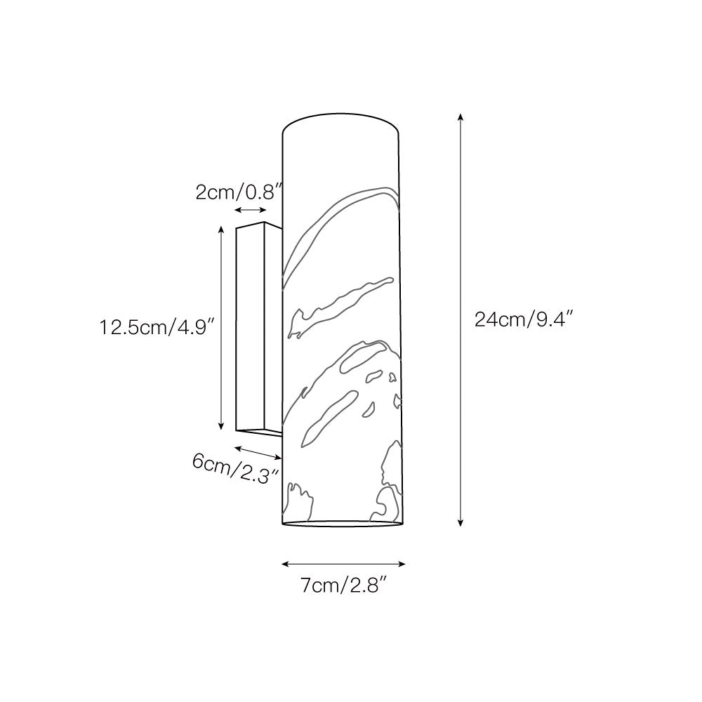 Tubular Applique Murale Marbre Métal Minimaliste Moderne - Neutralighting