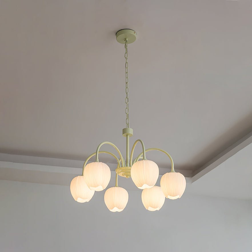 Lustra Chandelier Tulipe en Verre Matcha - Neutralighting