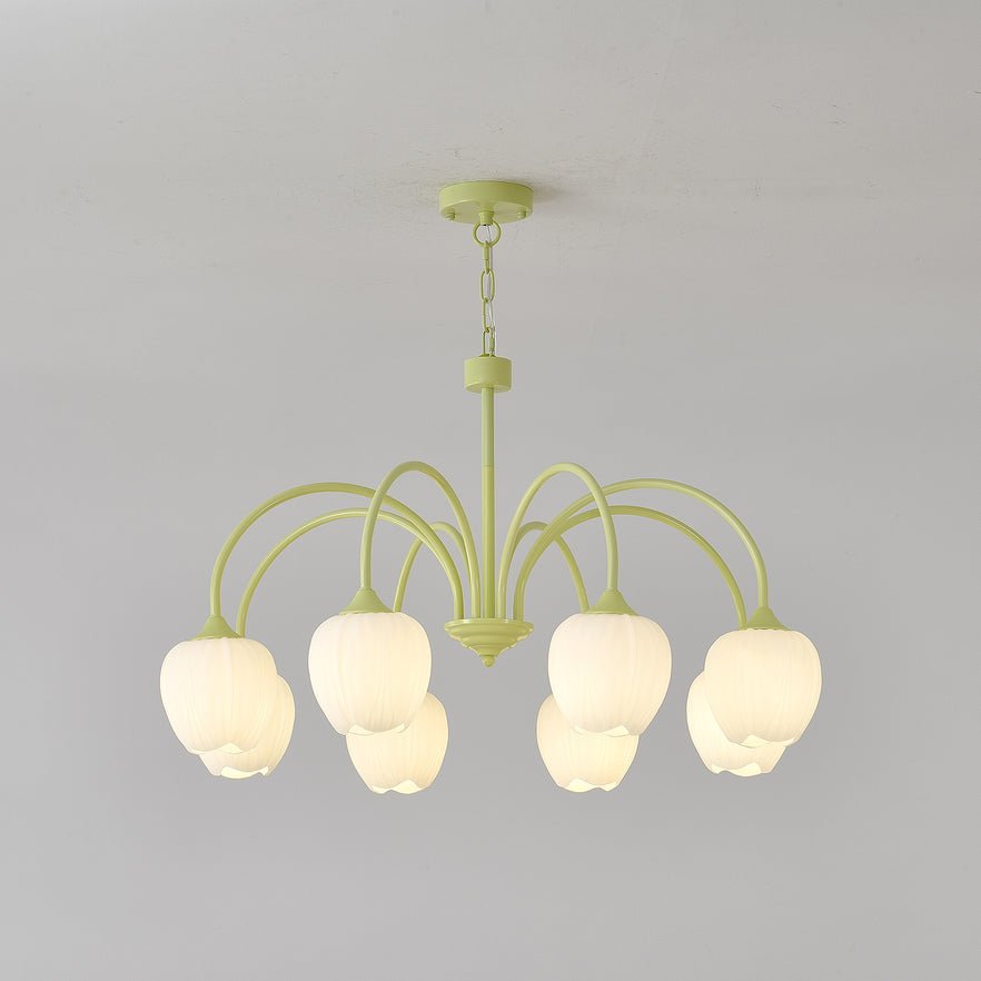 Lustra Chandelier Tulipe en Verre Matcha - Neutralighting