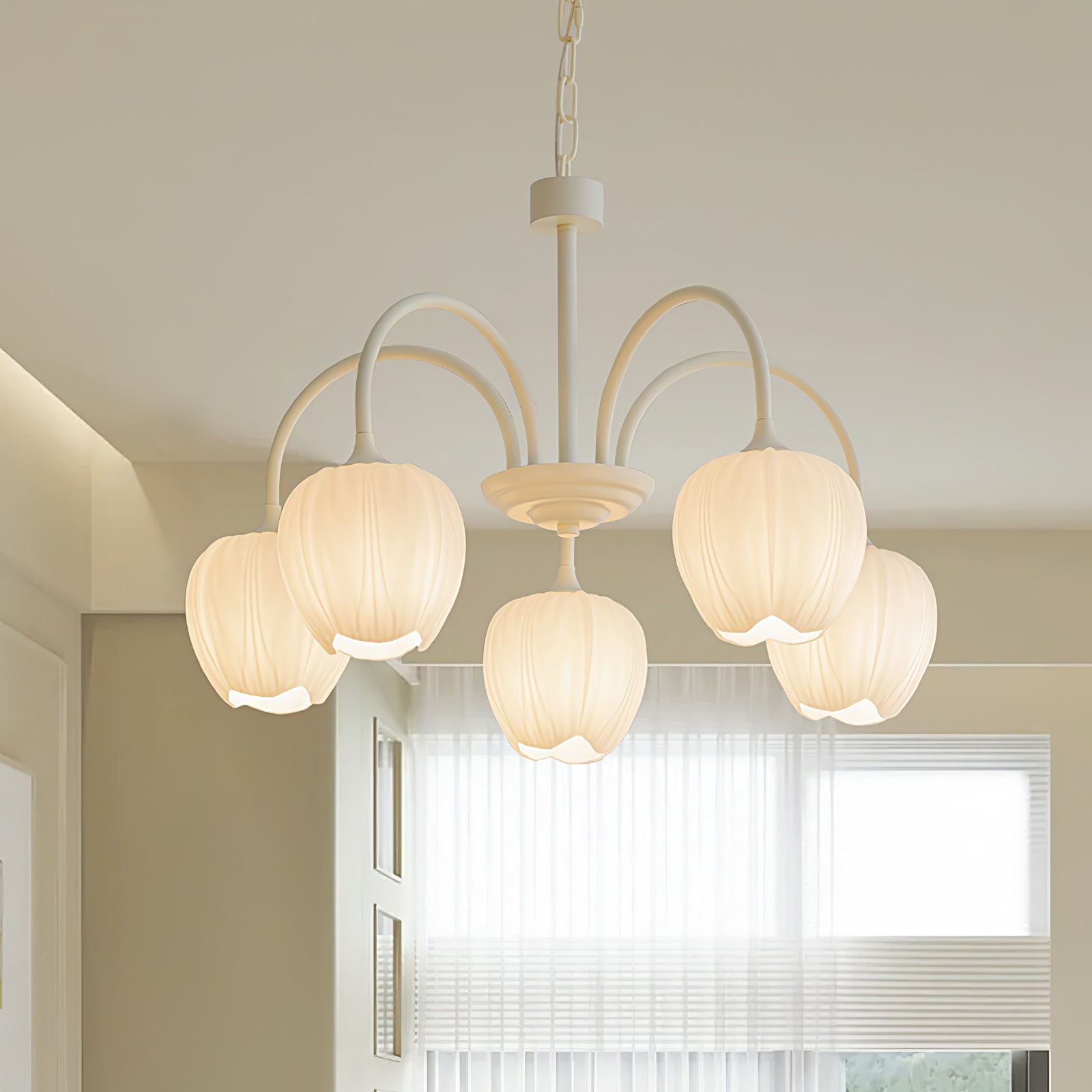 Lustra Chandelier Tulipe en Verre Matcha - Neutralighting
