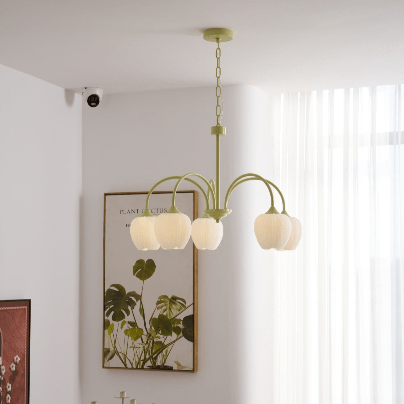 Lustra Chandelier Tulipe en Verre Matcha - Neutralighting