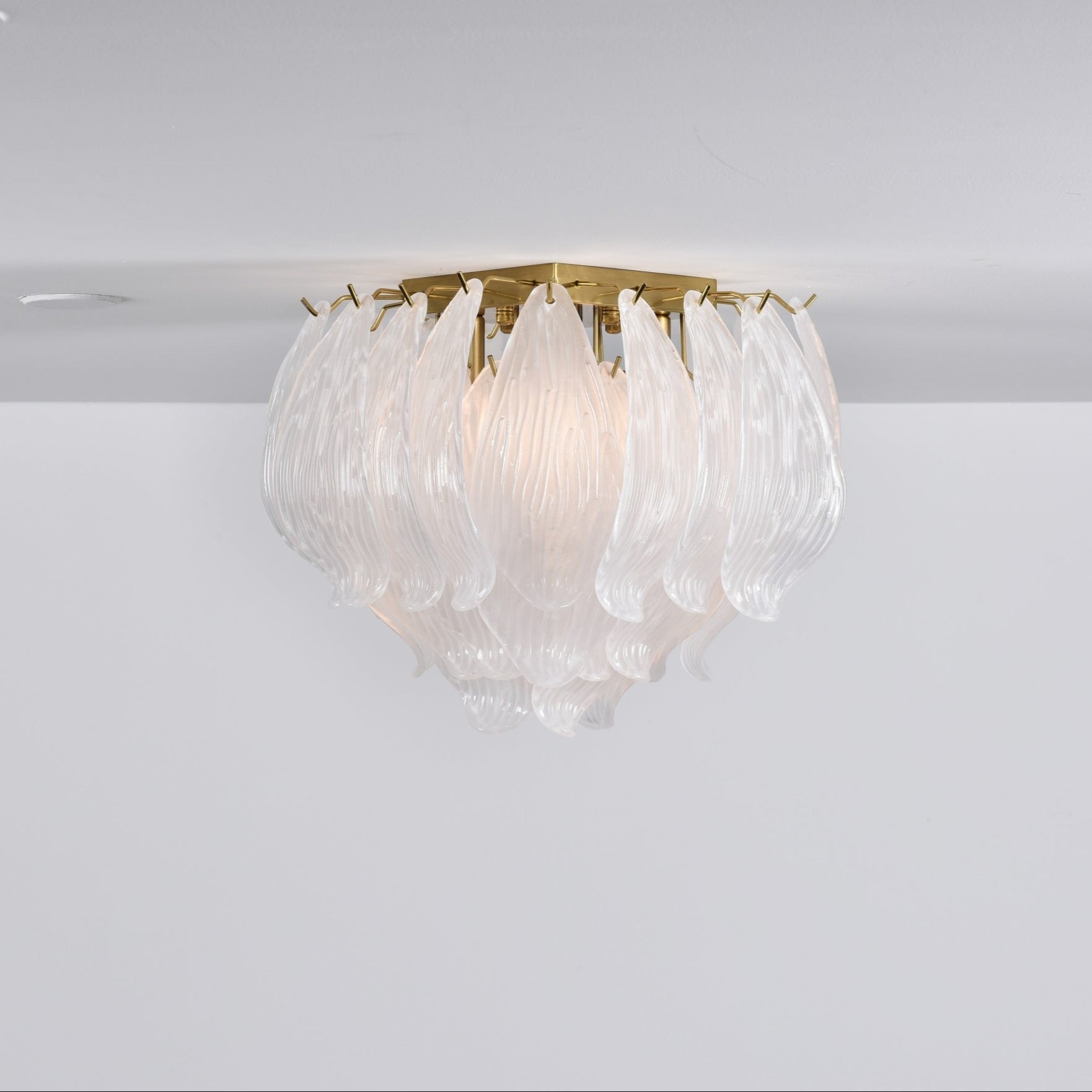 Aurora Ceiling Lamp Murano Petal Hand-Blown Glass Flushmount - Letslighting
