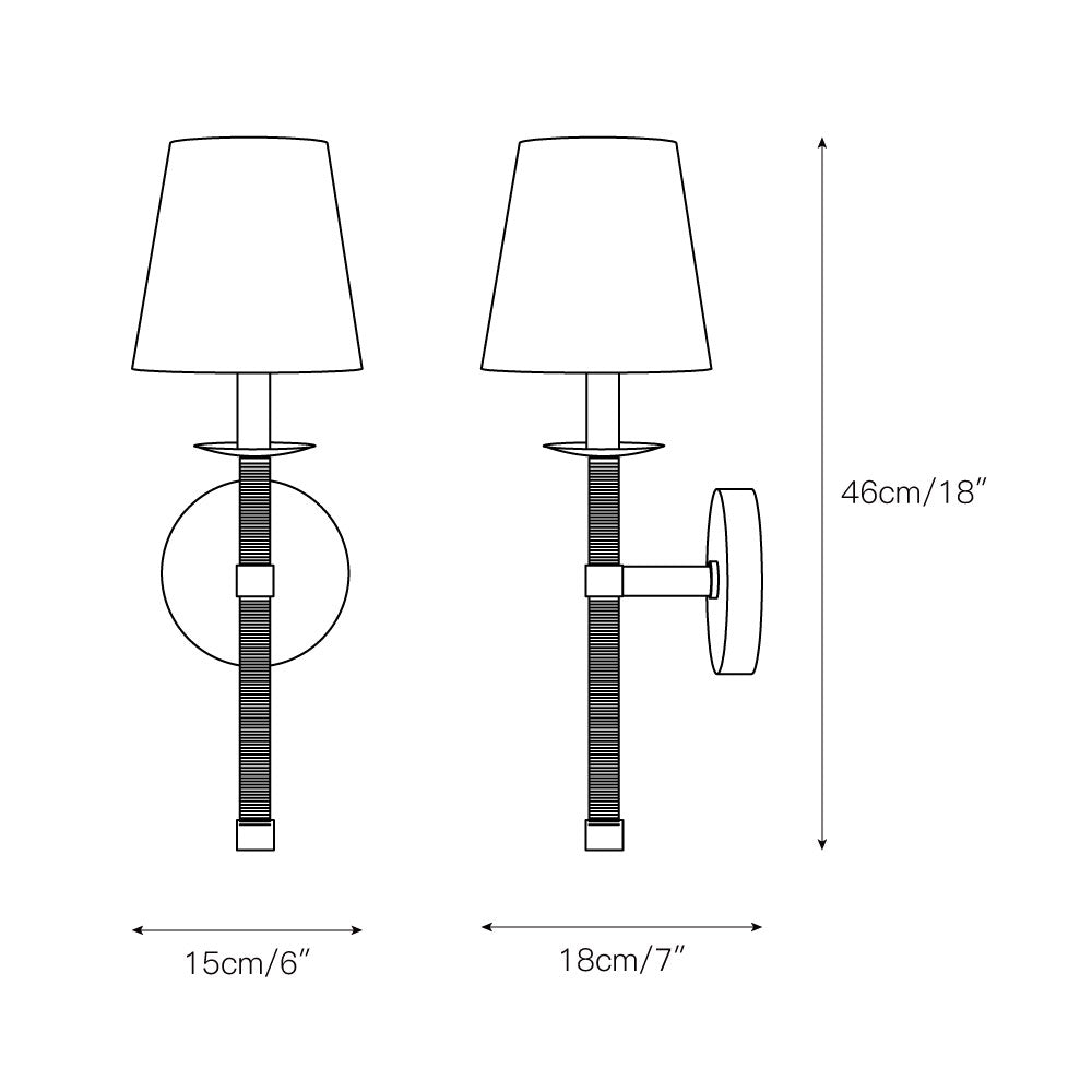 Conoror Applique Murale Laiton Tissu Élégance Vintage - Neutralighting