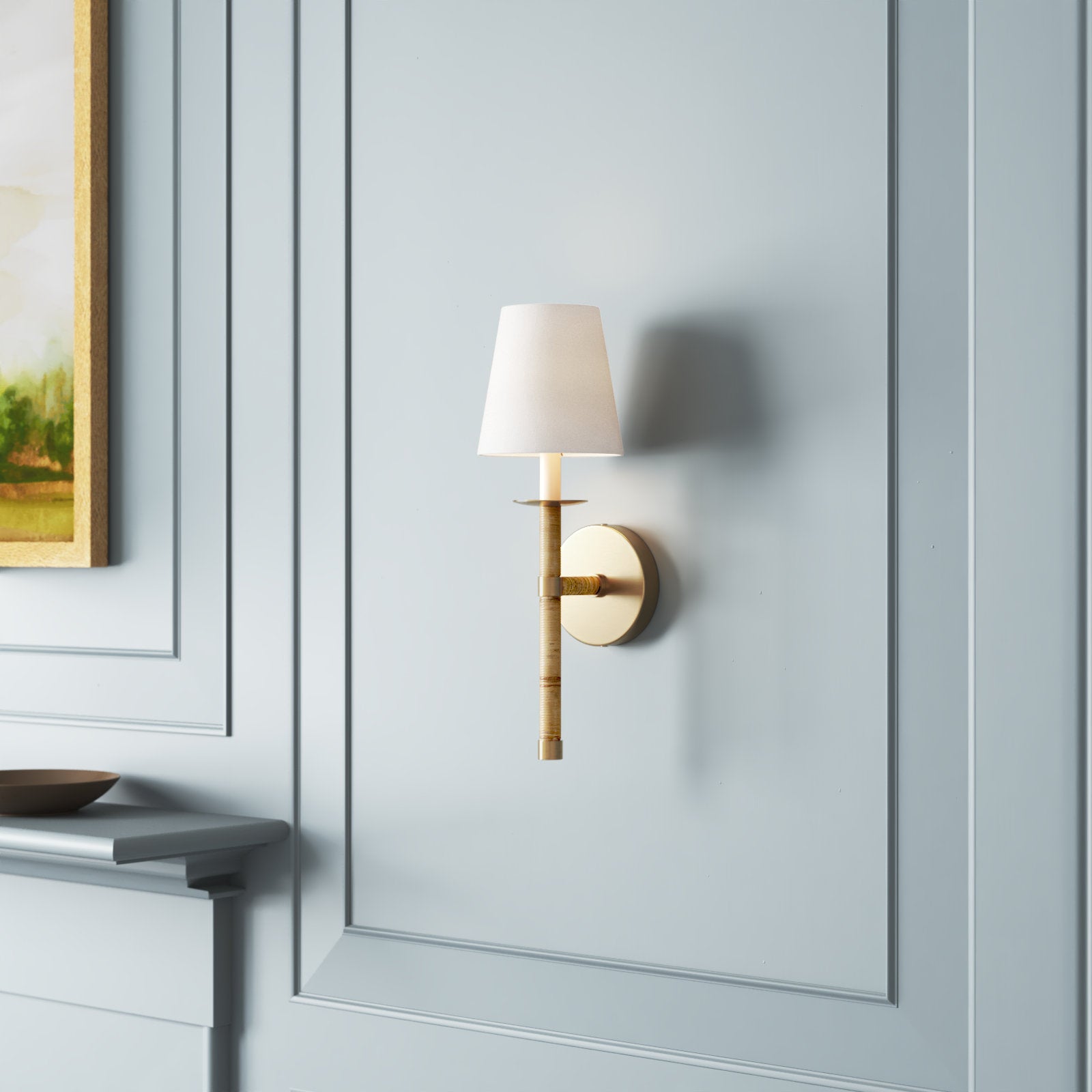 Conoror Applique Murale Laiton Tissu Élégance Vintage - Neutralighting
