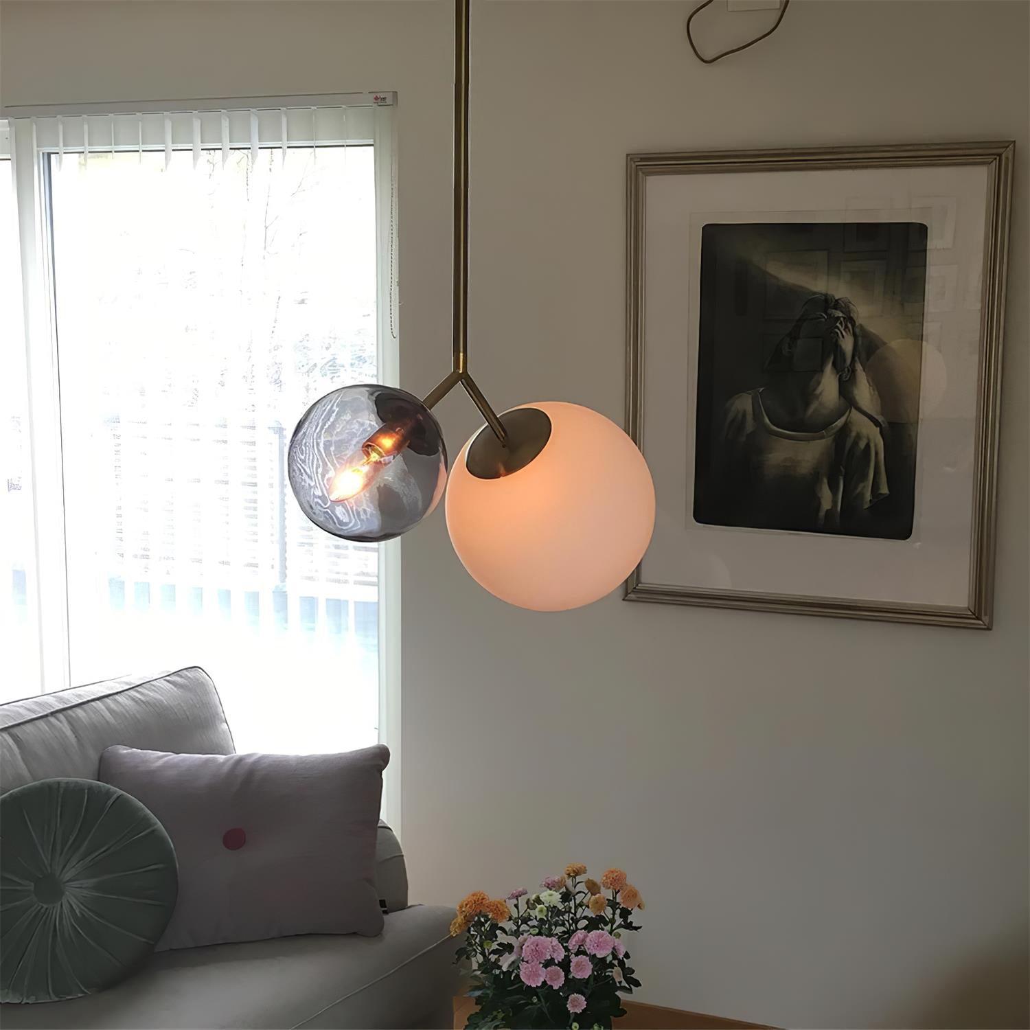 Twis Lampe Pendante Verre Dépoli Fumé Minimaliste - Neutralighting