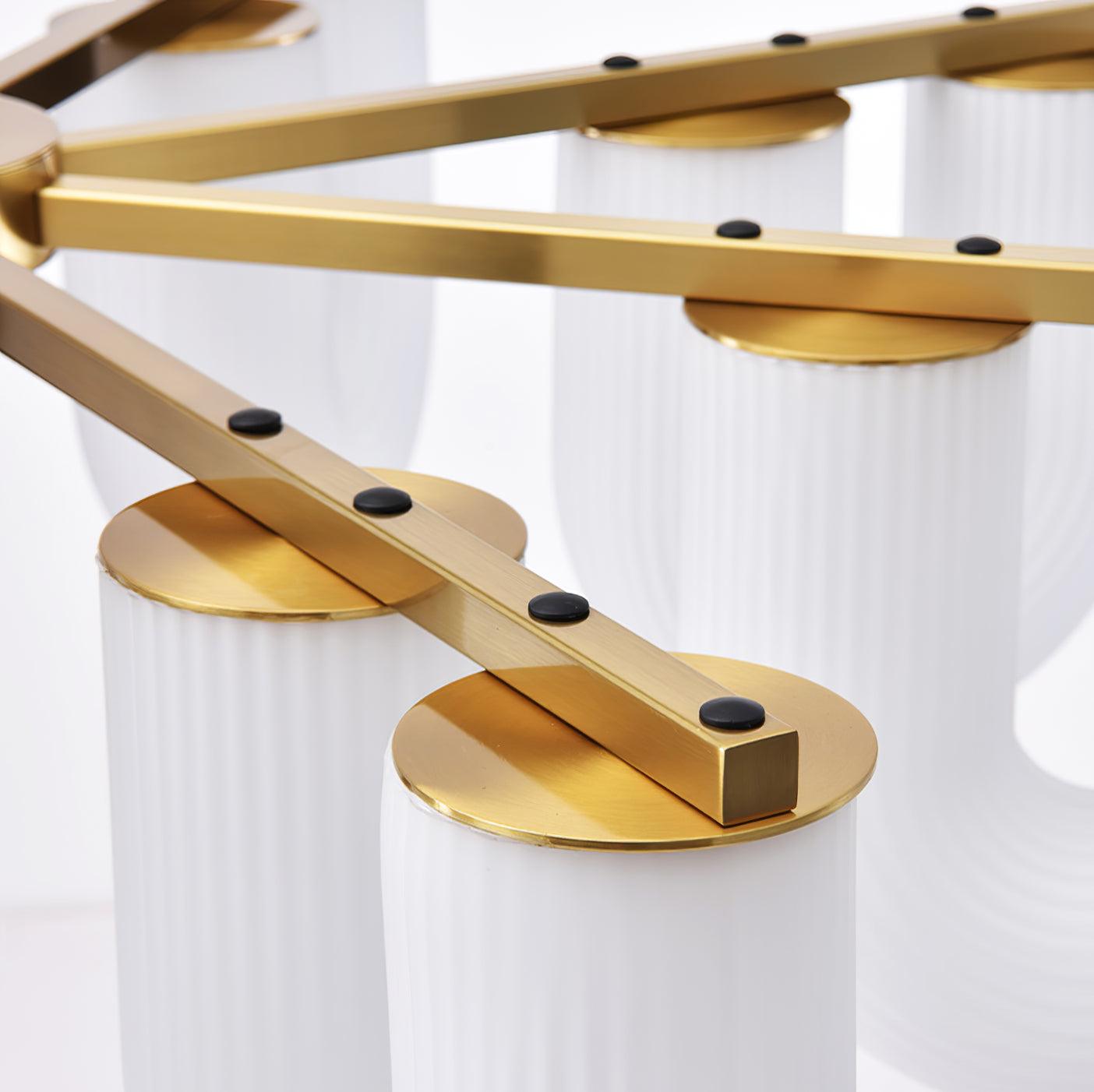Agatha Lustre en Forme de U Verre Dépoli Tubes en U Laiton Moderne - Neutralighting