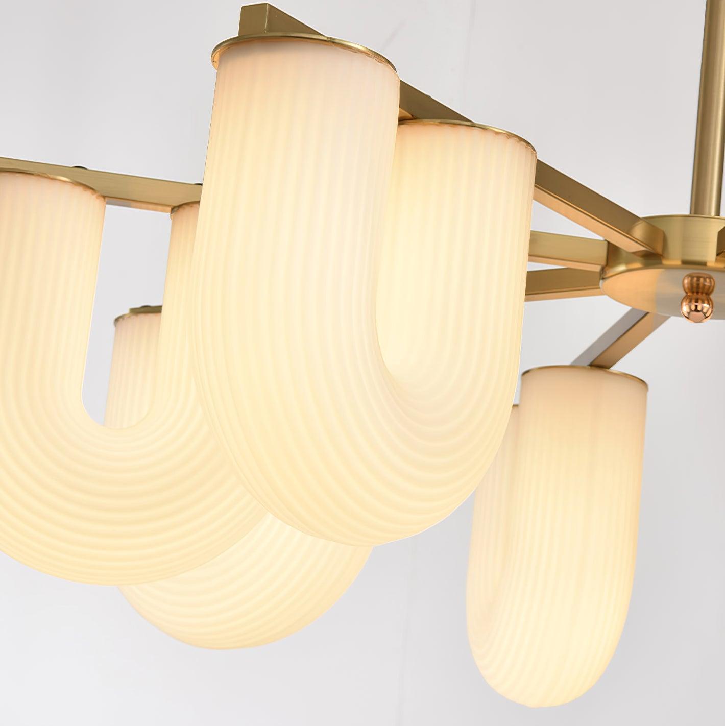 Agatha Lustre en Forme de U Verre Dépoli Tubes en U Laiton Moderne - Neutralighting