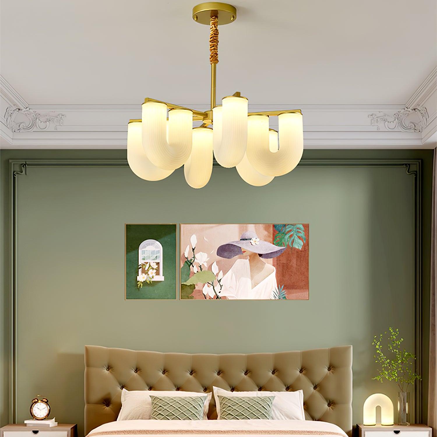 Agatha Lustre U Forme Verre Laiton Moderne - Neutralighting