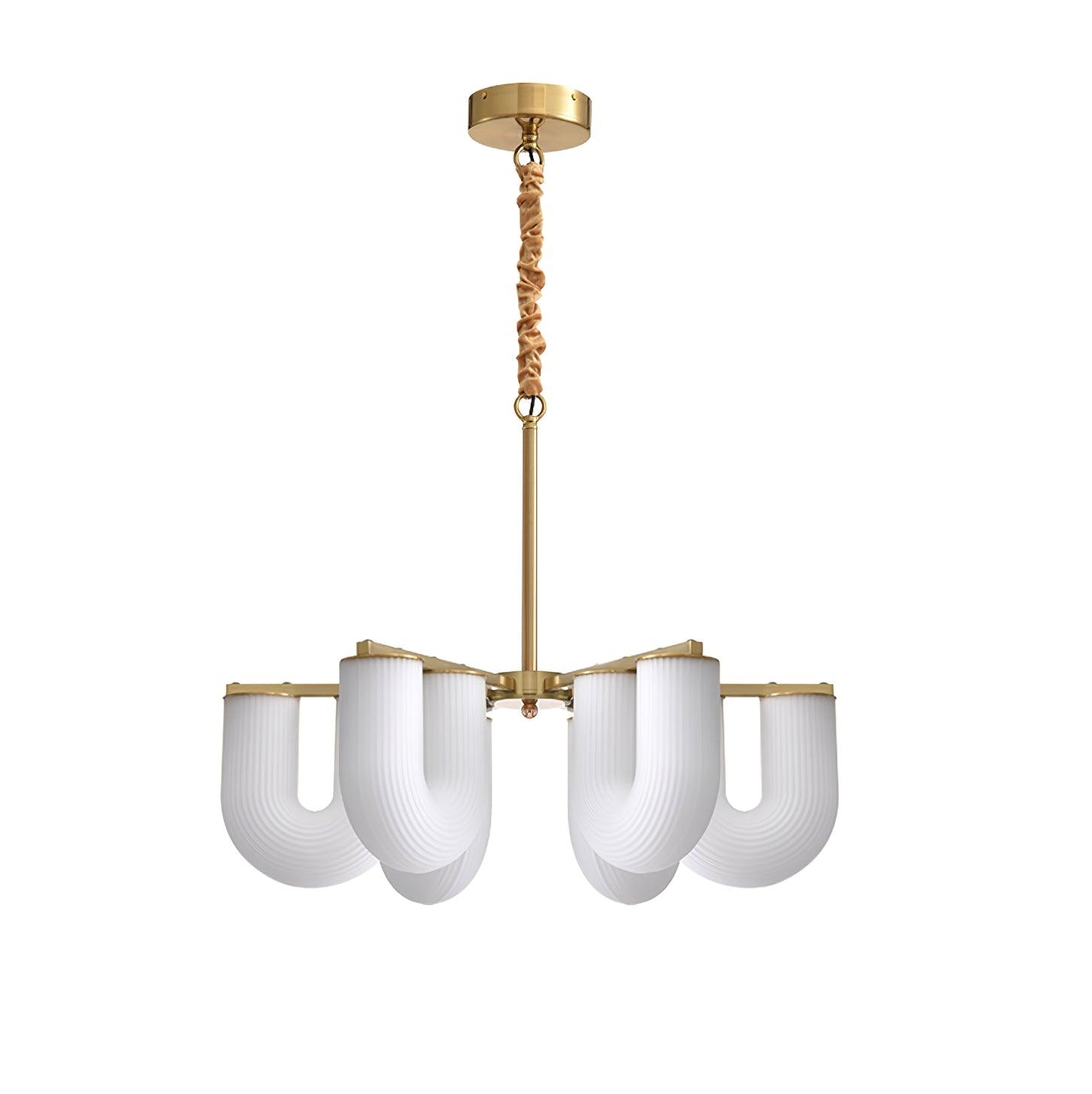 Agatha Lustre en Forme de U Verre Dépoli Tubes en U Laiton Moderne - Neutralighting