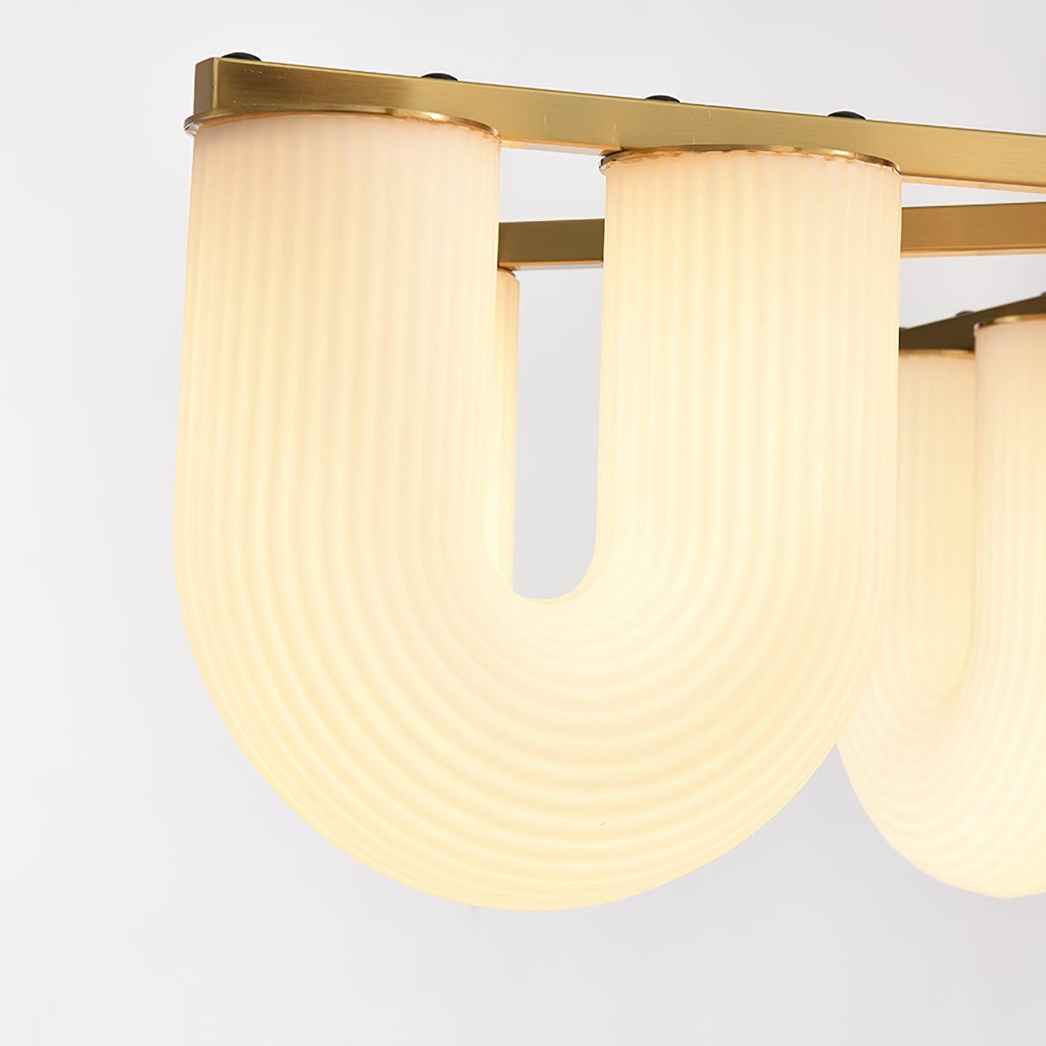 Agatha Lustre en Forme de U Verre Dépoli Tubes en U Laiton Moderne - Neutralighting