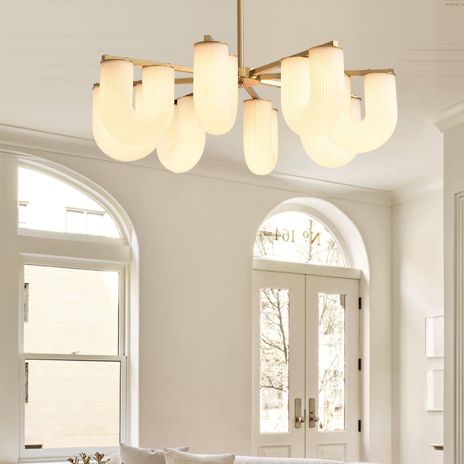 Agatha Lustre U Forme Verre Laiton Moderne - Neutralighting