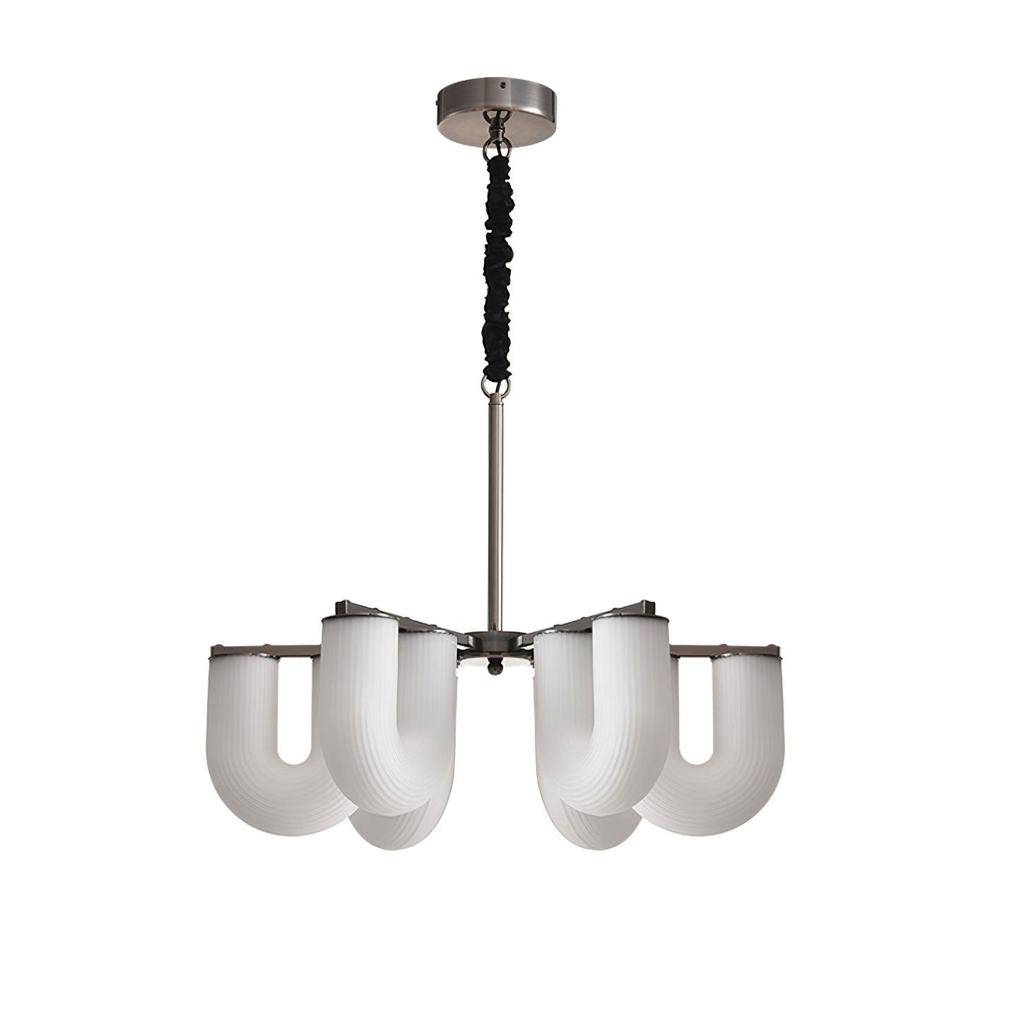 Agatha Lustre en Forme de U Verre Dépoli Tubes en U Laiton Moderne - Neutralighting