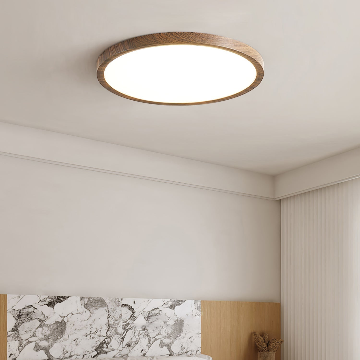 Ivera Plafonnier Rond Ultra-fin Bois