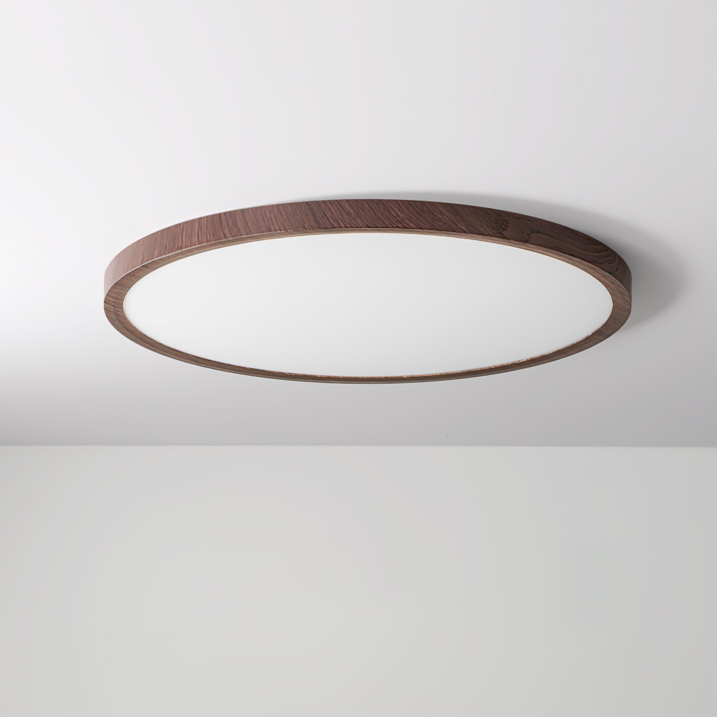 Solara Plafonnier Rond Fin en Noyer Minimaliste - Neutralighting