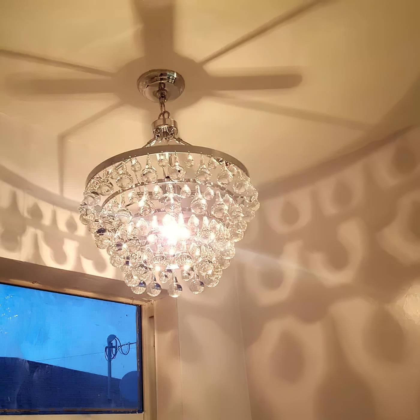 Avelis Postmodern Luxury Unique Tiered Crystal Chandelier - Blowlighting