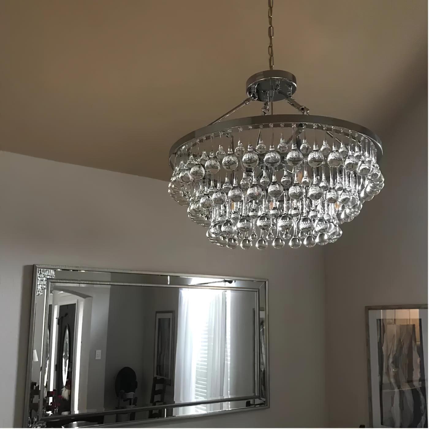 Avelis Postmodern Luxury Unique Tiered Crystal Chandelier - Blowlighting