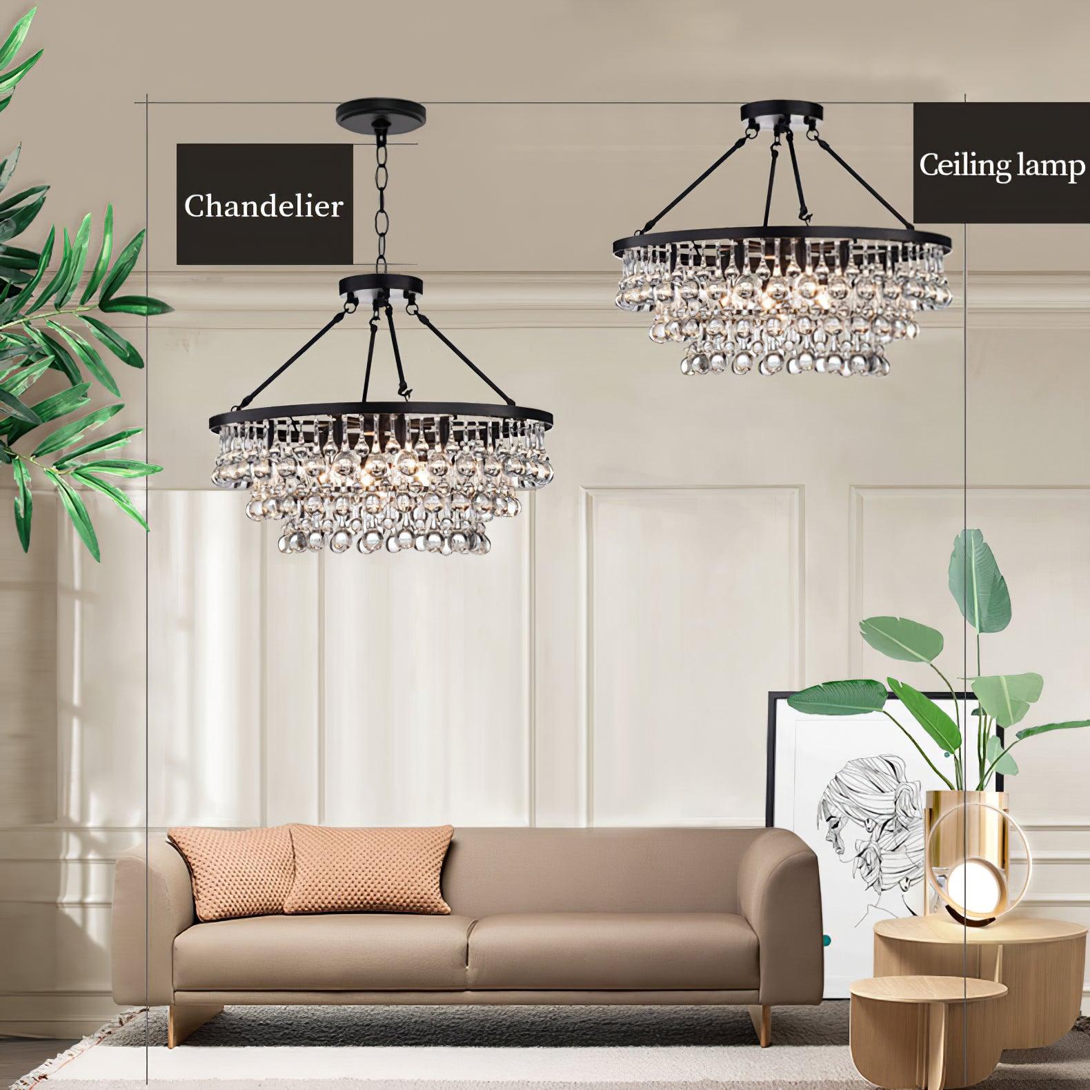 Avelis Postmodern Luxury Unique Tiered Crystal Chandelier - Blowlighting