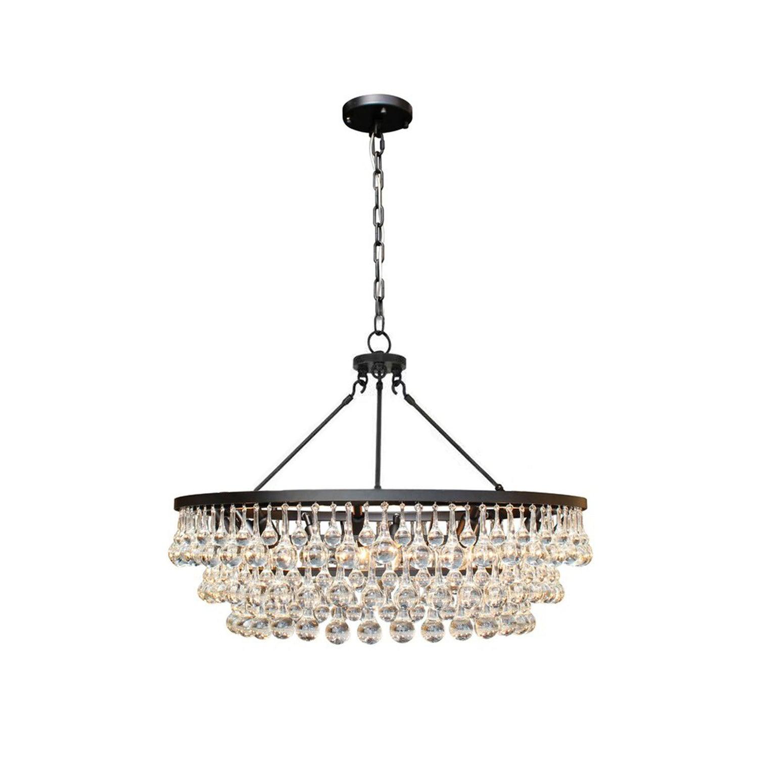 Avelis Postmodern Luxury Unique Tiered Crystal Chandelier - Blowlighting