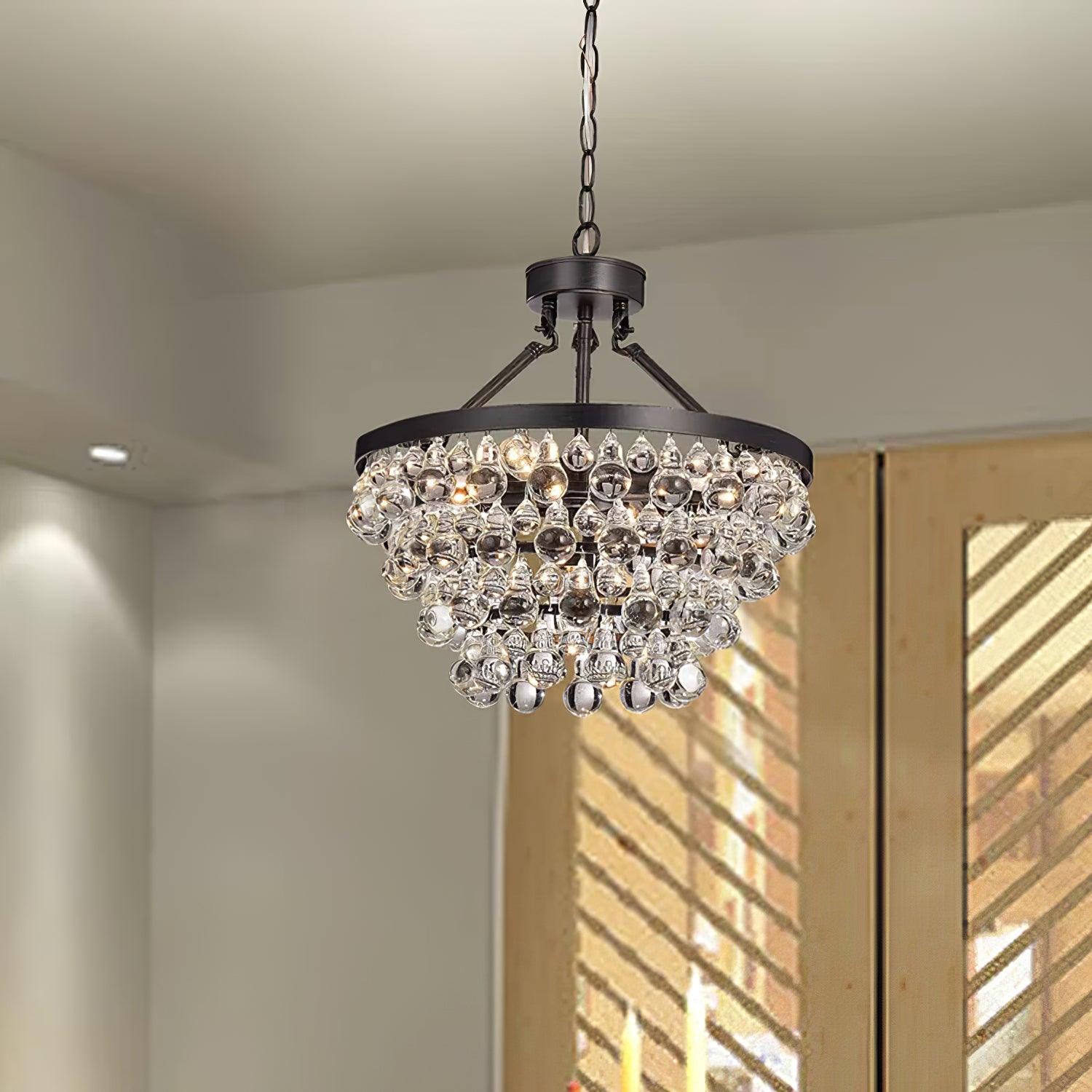 Avelis Postmodern Luxury Unique Tiered Crystal Chandelier - Blowlighting