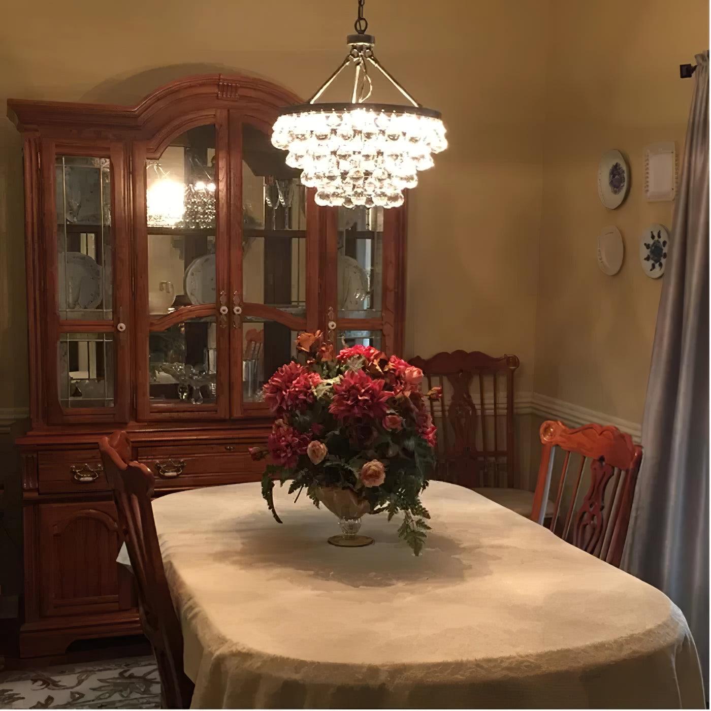 Avelis Postmodern Luxury Unique Tiered Crystal Chandelier - Blowlighting